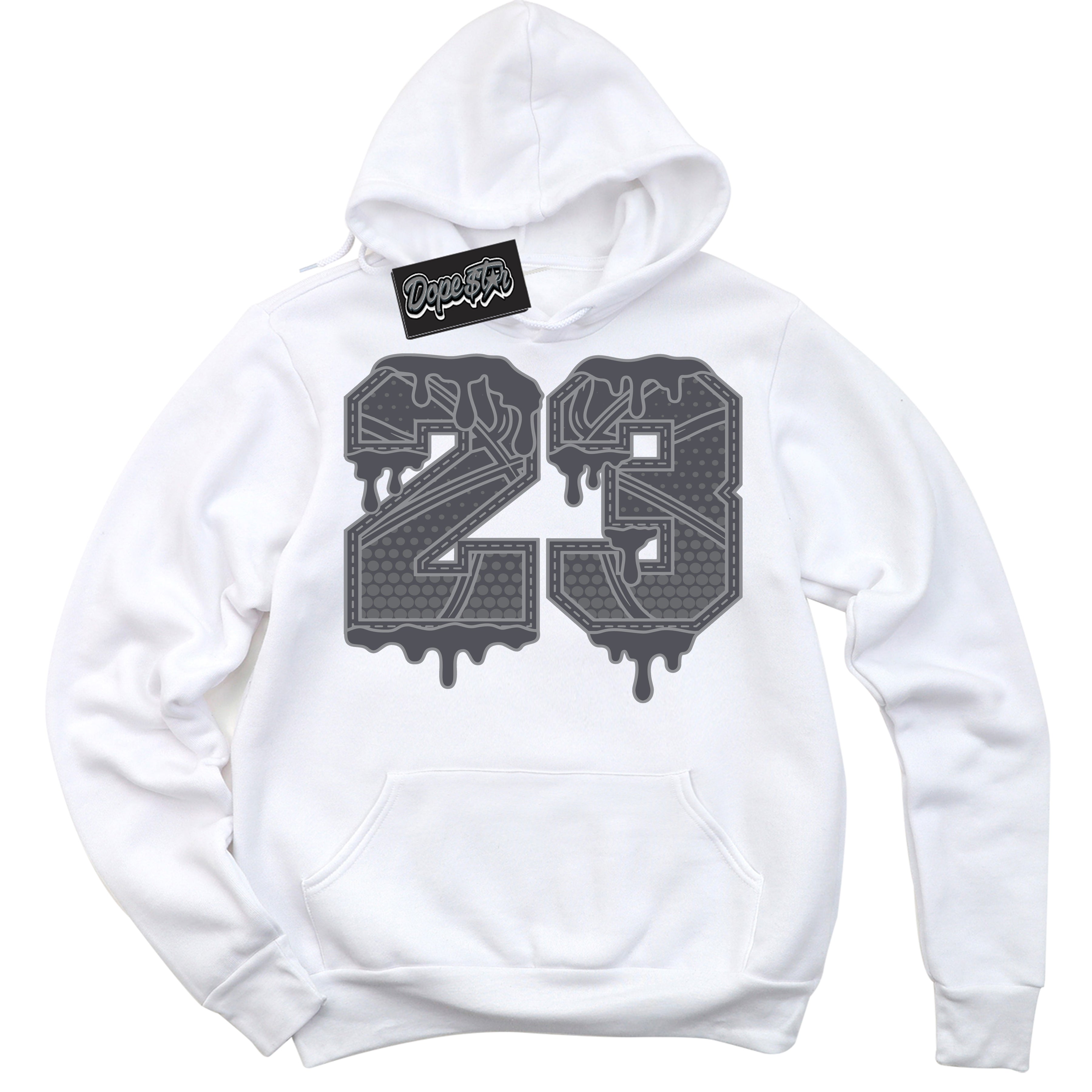 Cool White Hoodie with “ 23 Ball ” design that Perfectly Matches Paris Olympics Wet Cement 4s Jordans.