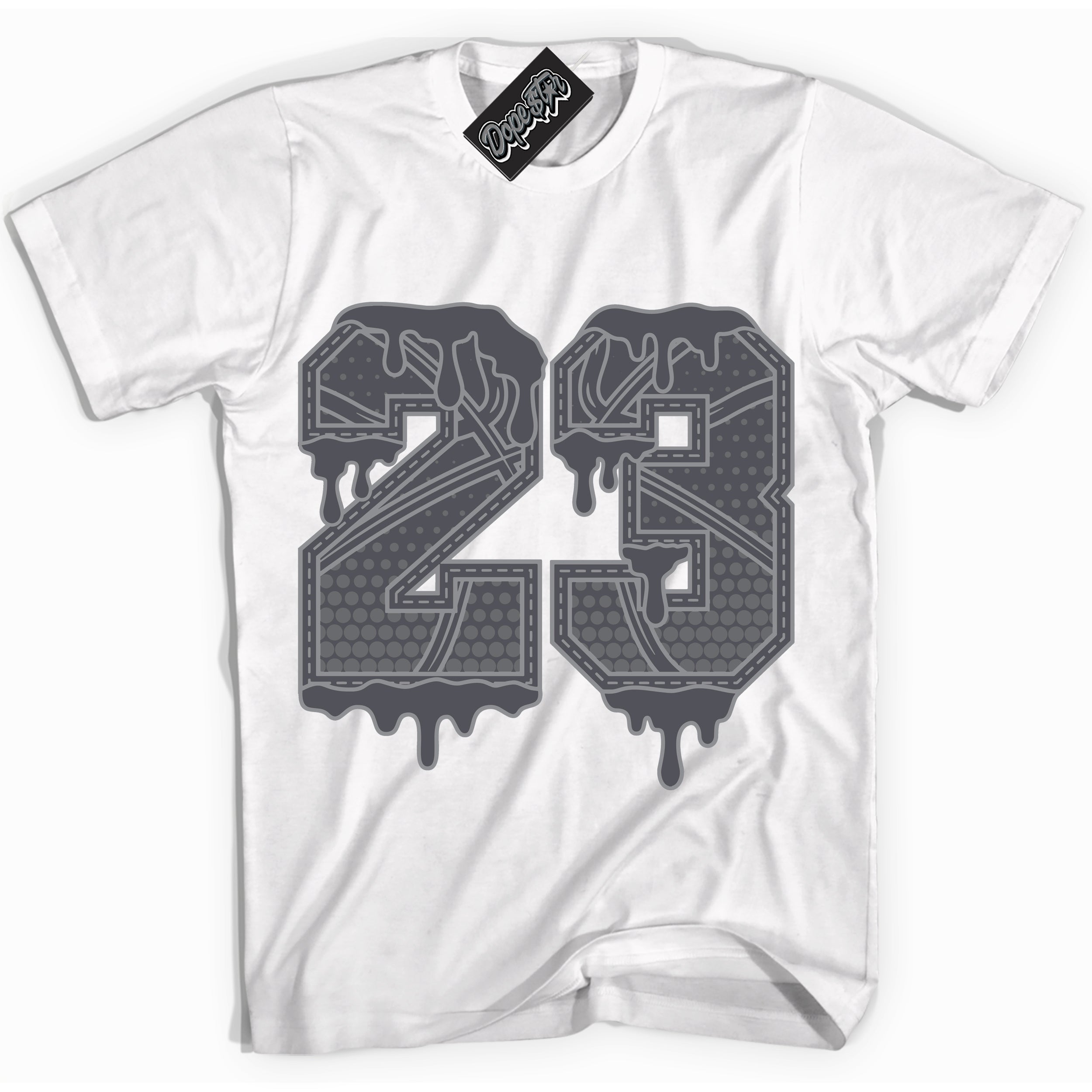 Cool White Shirt with “ 23 Ball ” design that perfectly matches Paris Olympics Wet Cement 4s Jordans.
