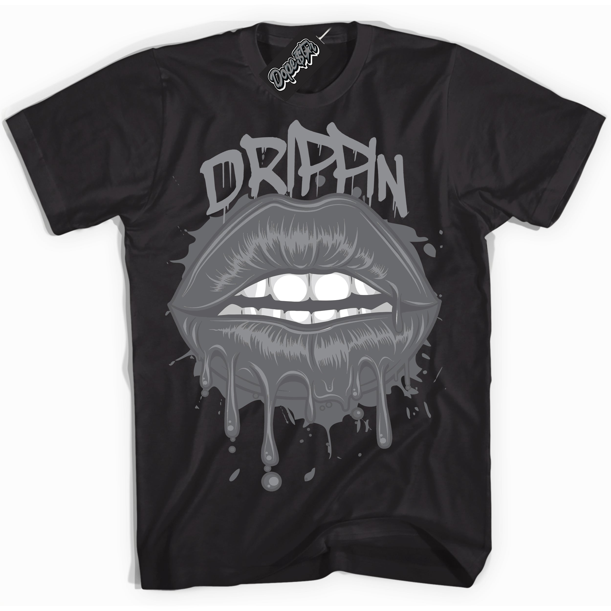 Cool Black Shirt with “ Drippin ” design that perfectly matches Paris Olympics Wet Cement 4s Jordans.
