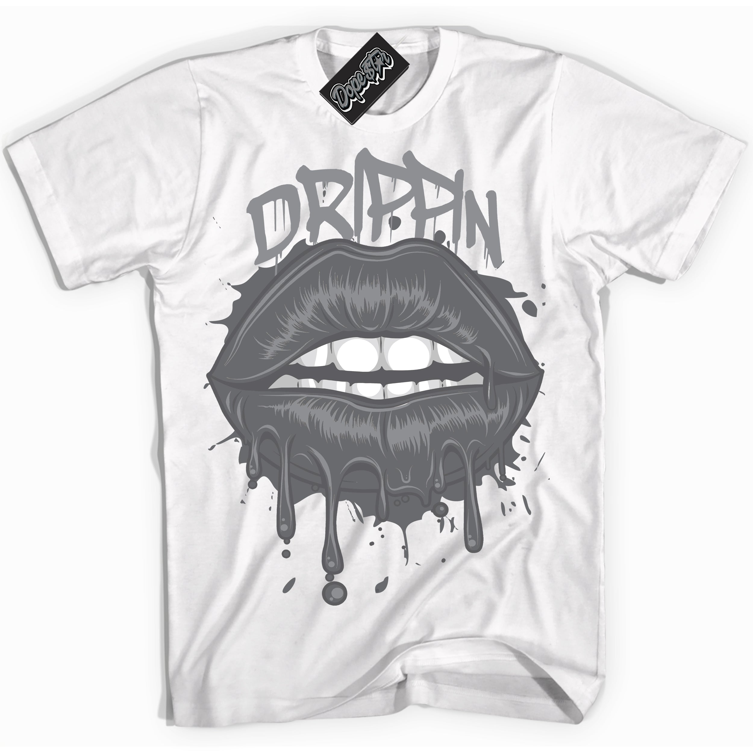 Cool White Shirt with “ Drippin ” design that perfectly matches Paris Olympics Wet Cement 4s Jordans.