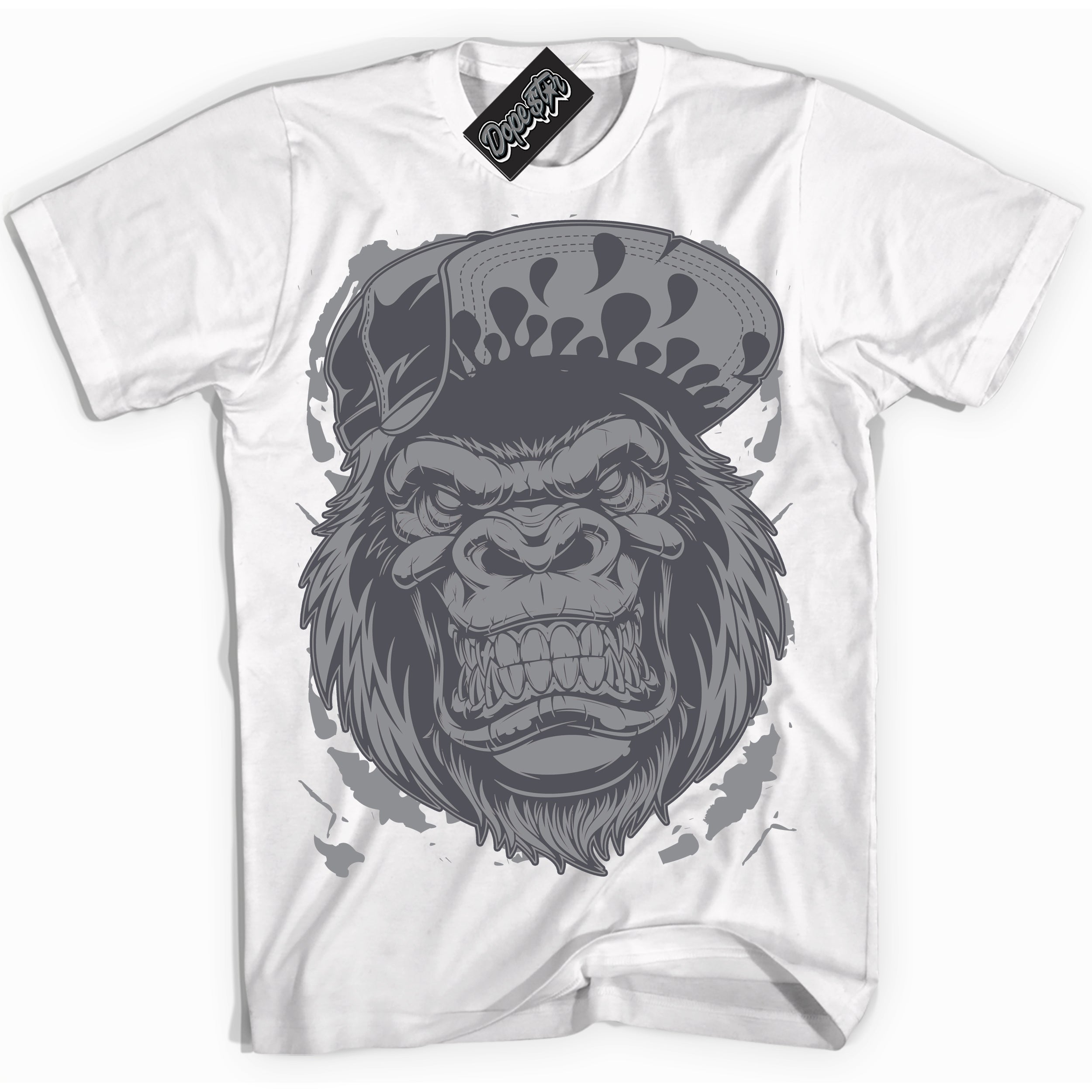 Cool White Shirt with “ Gorilla Beast ” design that perfectly matches Paris Olympics Wet Cement 4s Jordans.