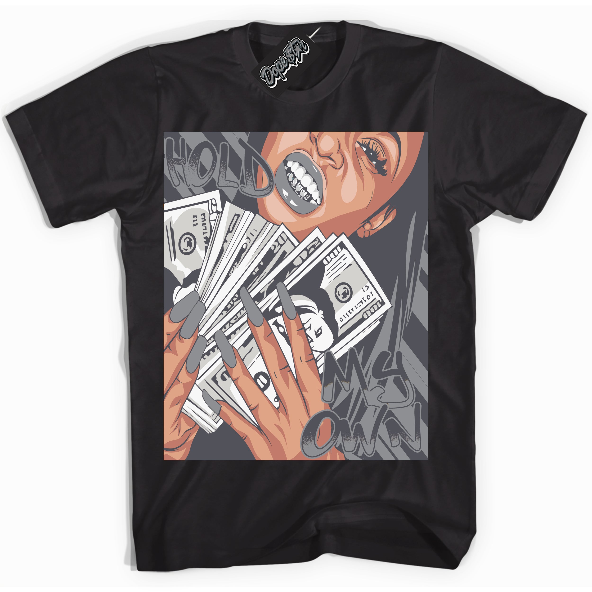 Cool Black Shirt with “ Hold My Own ” design that perfectly matches Paris Olympics Wet Cement 4s Jordans.