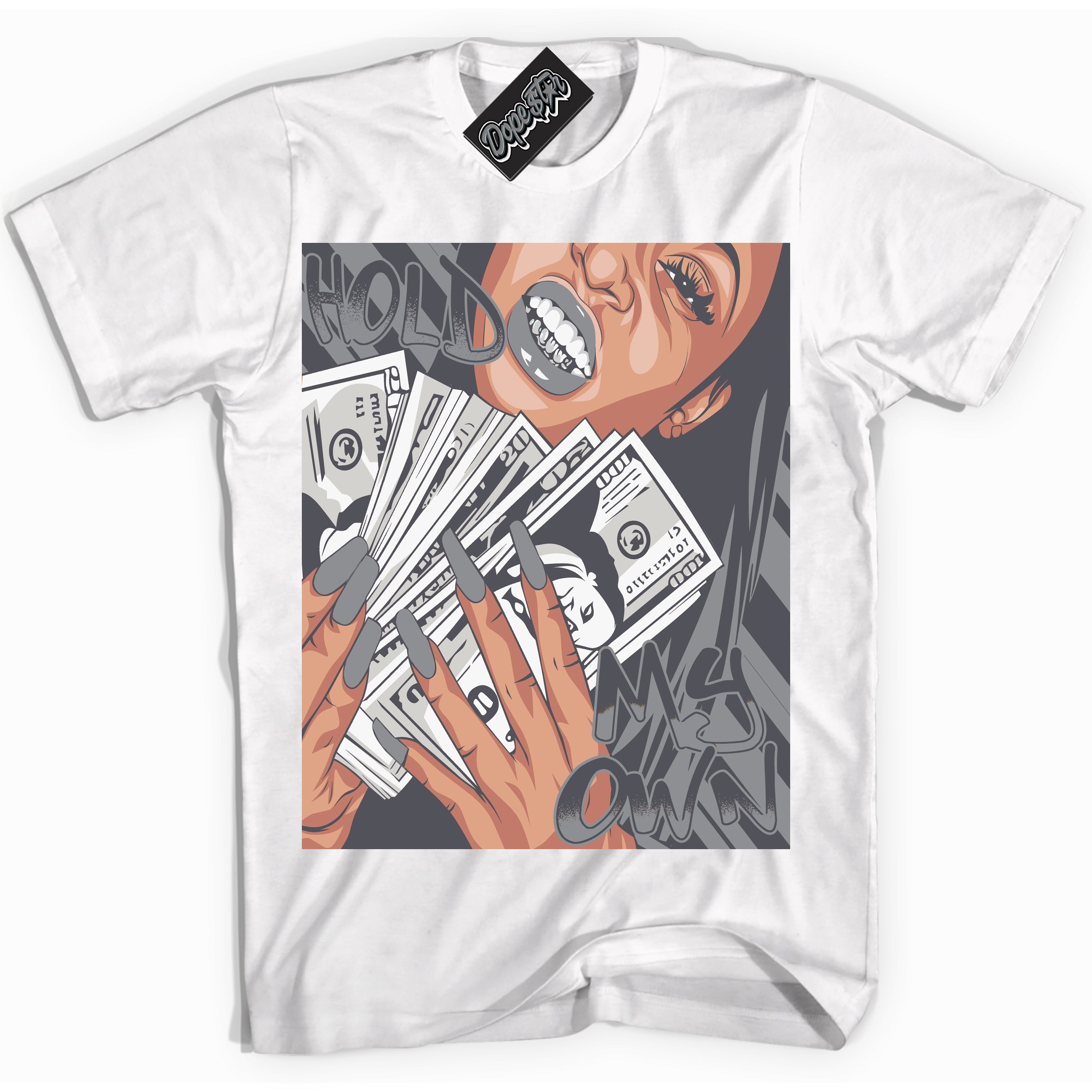Cool White Shirt with “ Hold My Own ” design that perfectly matches Paris Olympics Wet Cement 4s Jordans.