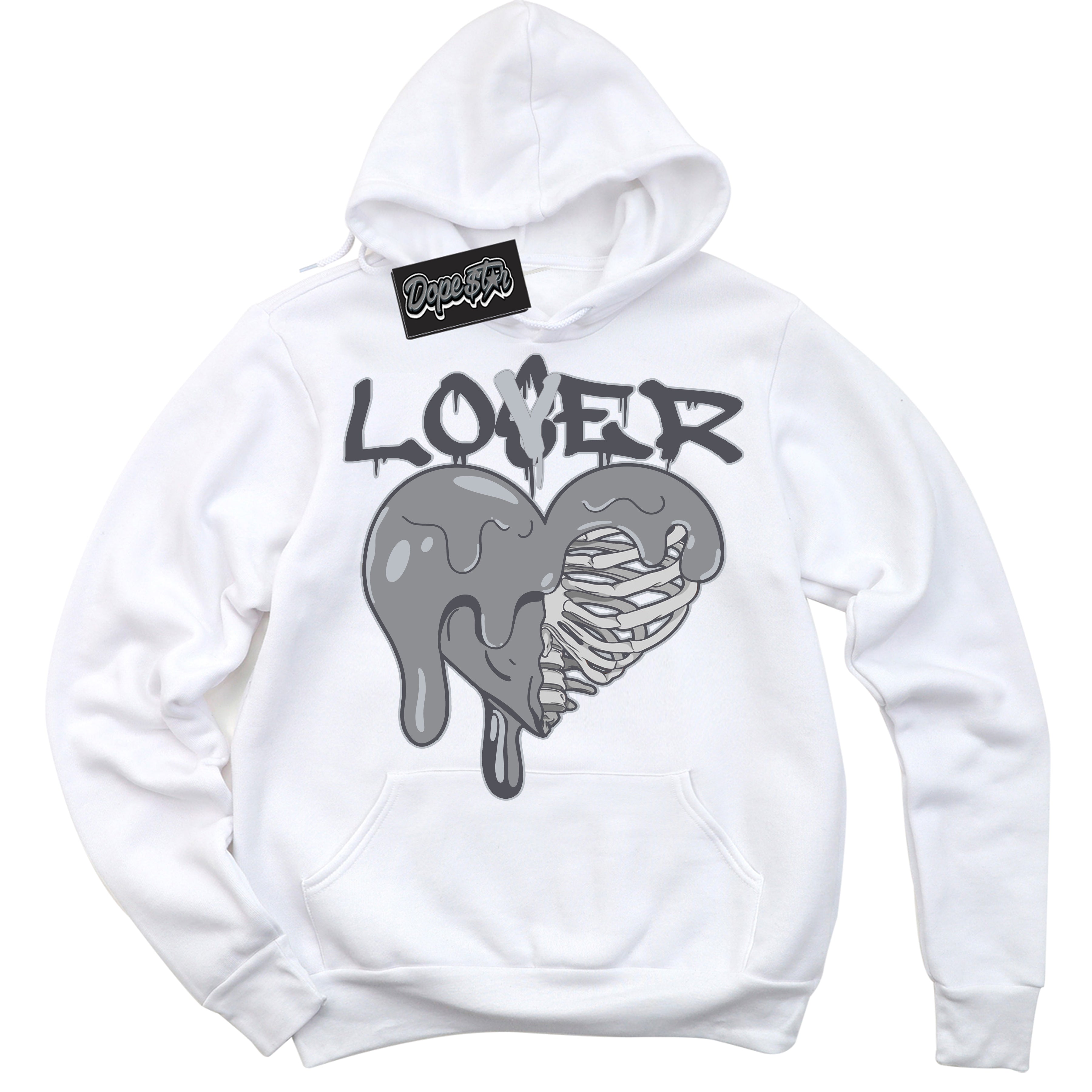 Cool White Hoodie with “ Lover Loser ” design that Perfectly Matches Paris Olympics Wet Cement 4s Jordans.