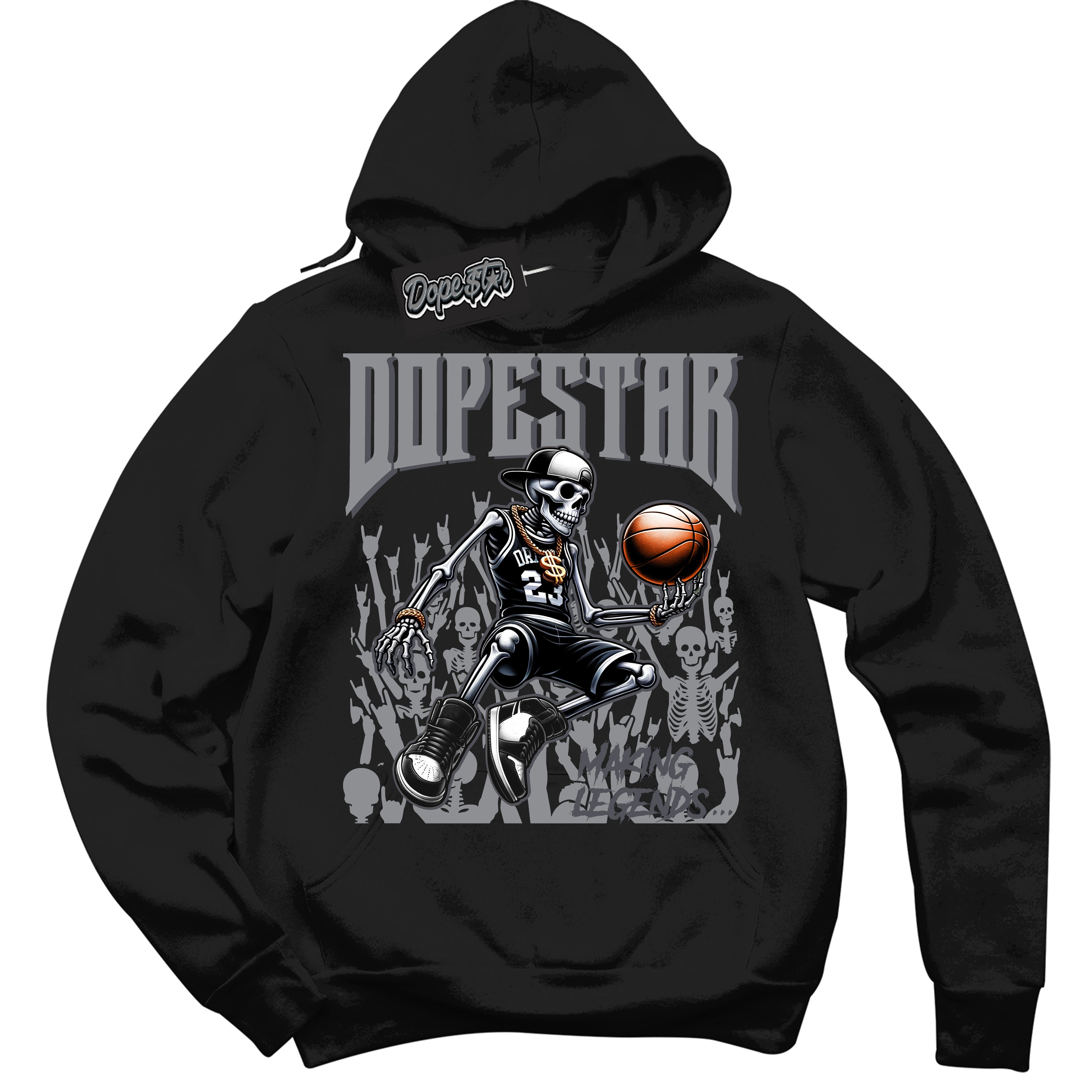Cool Black Hoodie with “ Making Legends ” design that Perfectly Matches Paris Olympics Wet Cement 4s Jordans.
