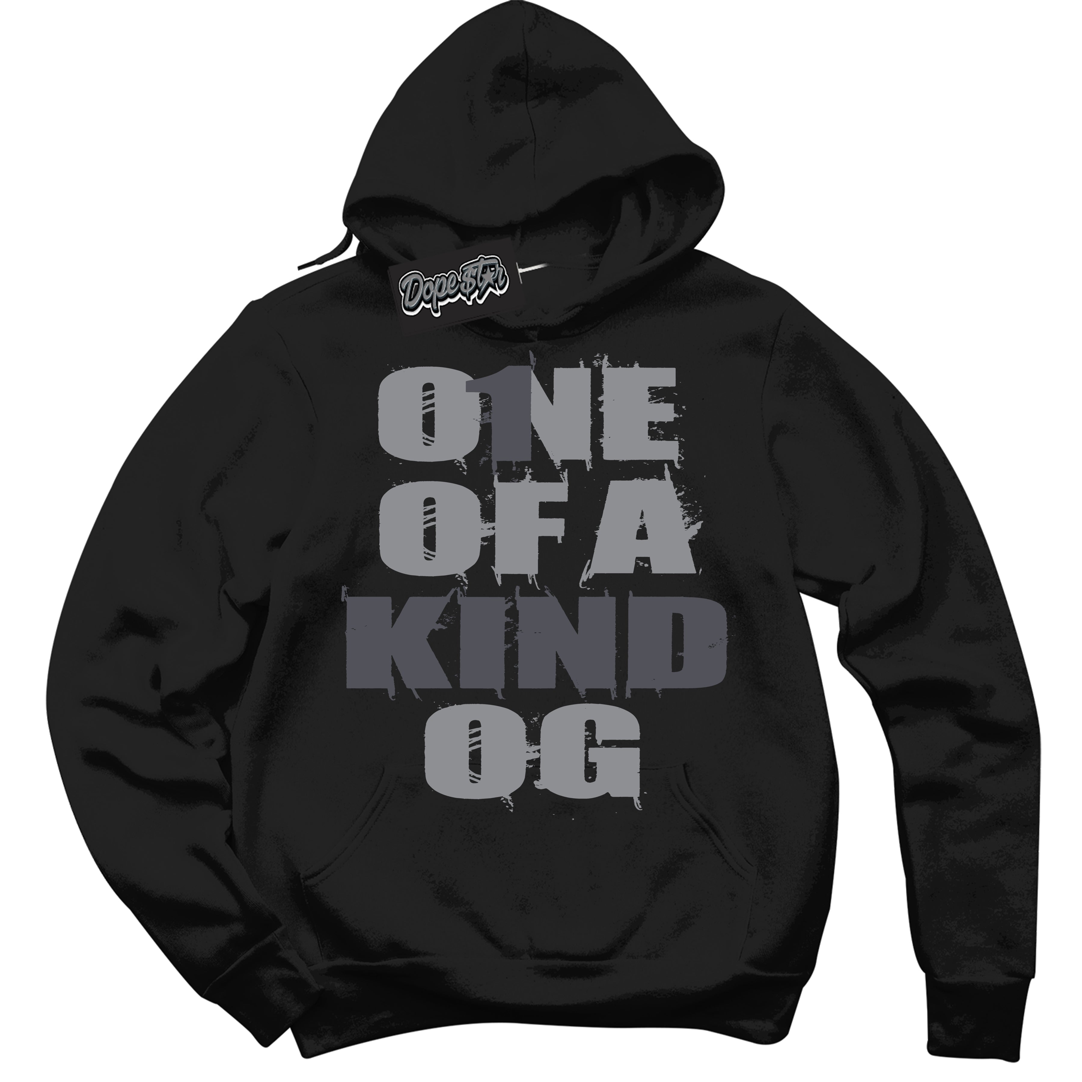 Cool Black Hoodie with “ One Of A Kind ” design that Perfectly Matches Paris Olympics Wet Cement 4s Jordans.
