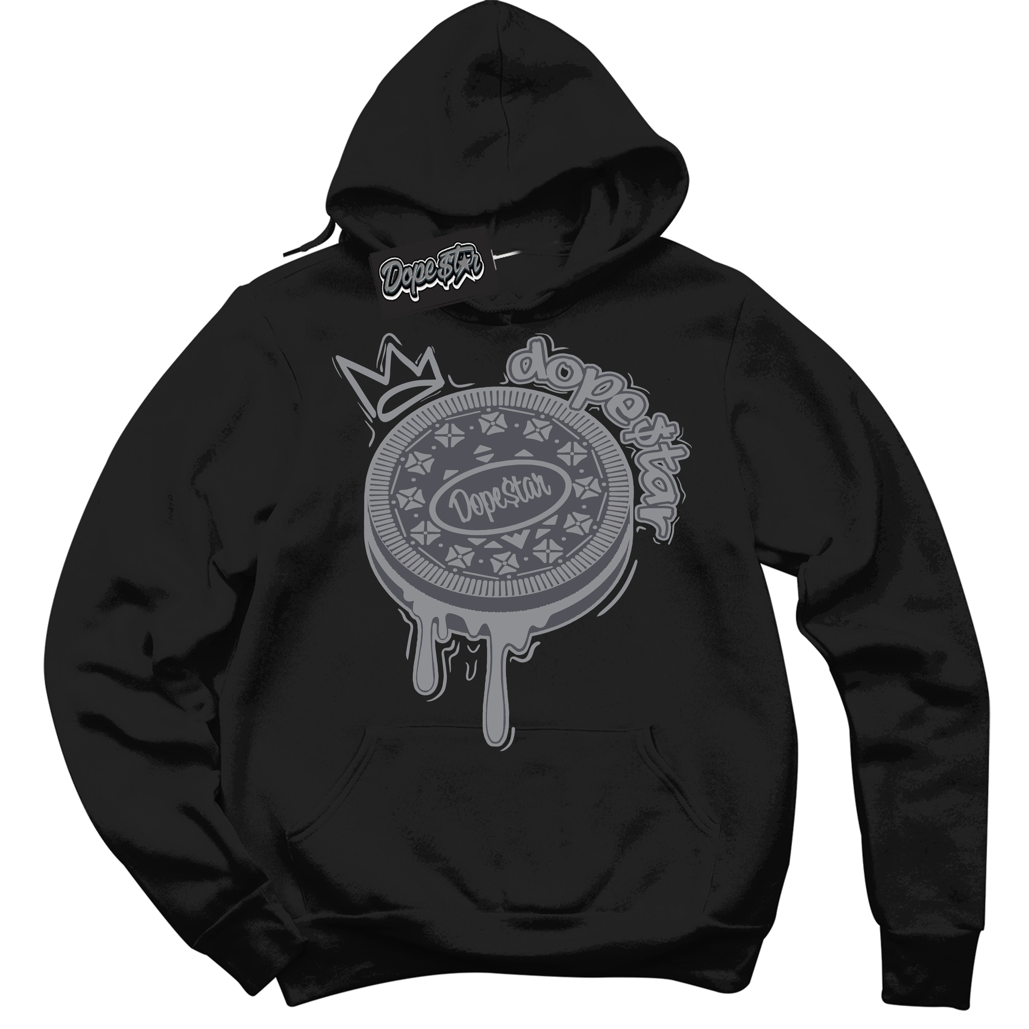 Cool Black Hoodie with “ Oreo DS ” design that Perfectly Matches Paris Olympics Wet Cement 4s Jordans.