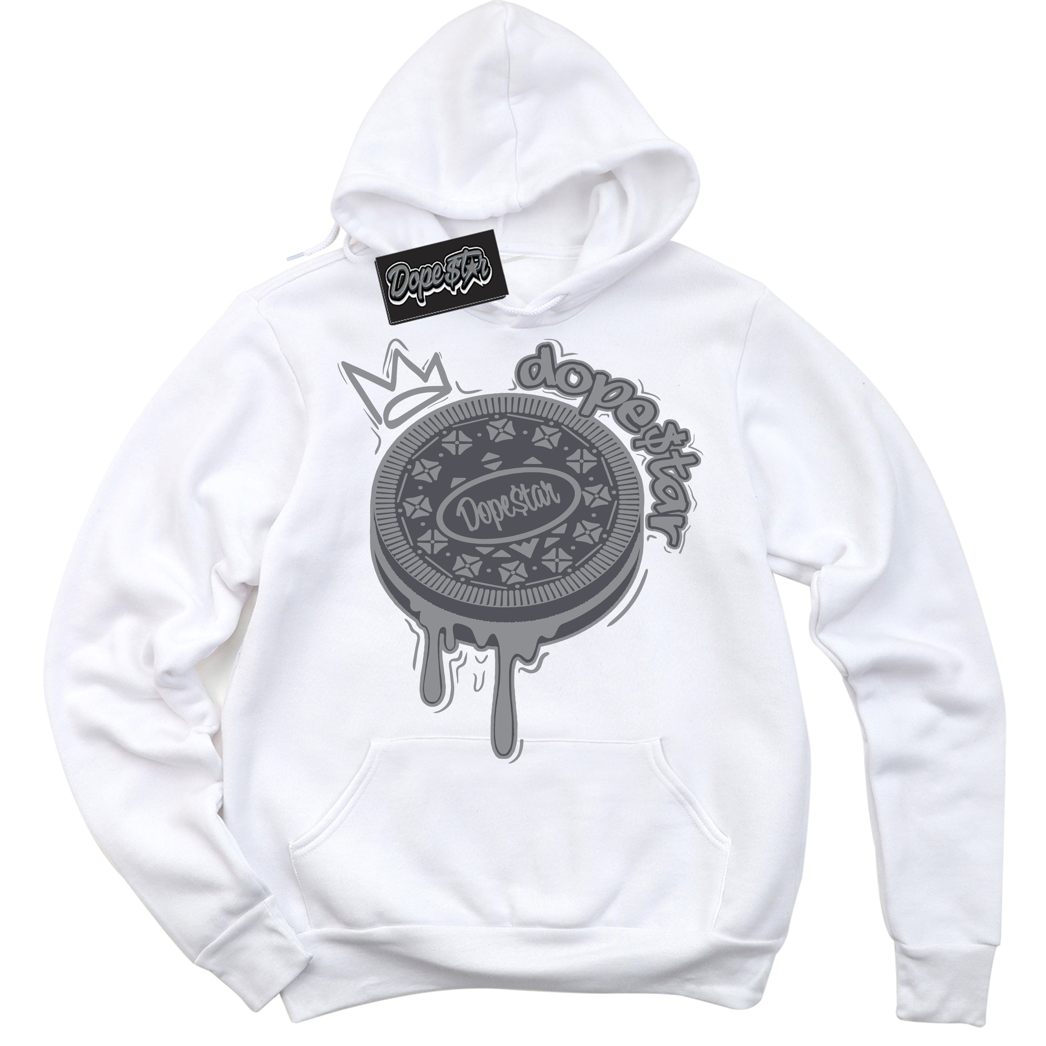 Cool White Hoodie with “ Oreo DS ” design that Perfectly Matches Paris Olympics Wet Cement 4s Jordans.