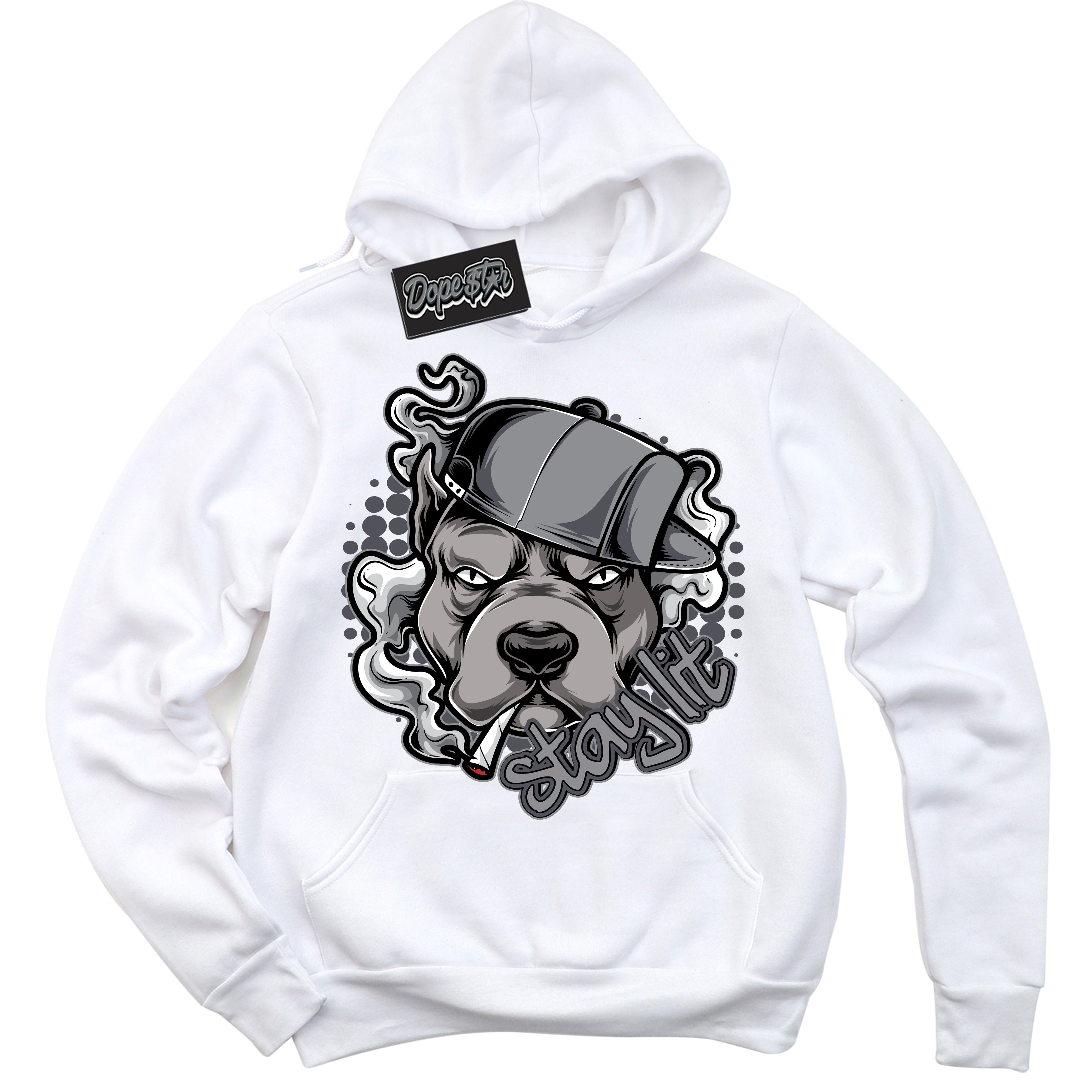 Cool White Hoodie with “ Stay Lit ” design that Perfectly Matches Paris Olympics Wet Cement 4s Jordans.