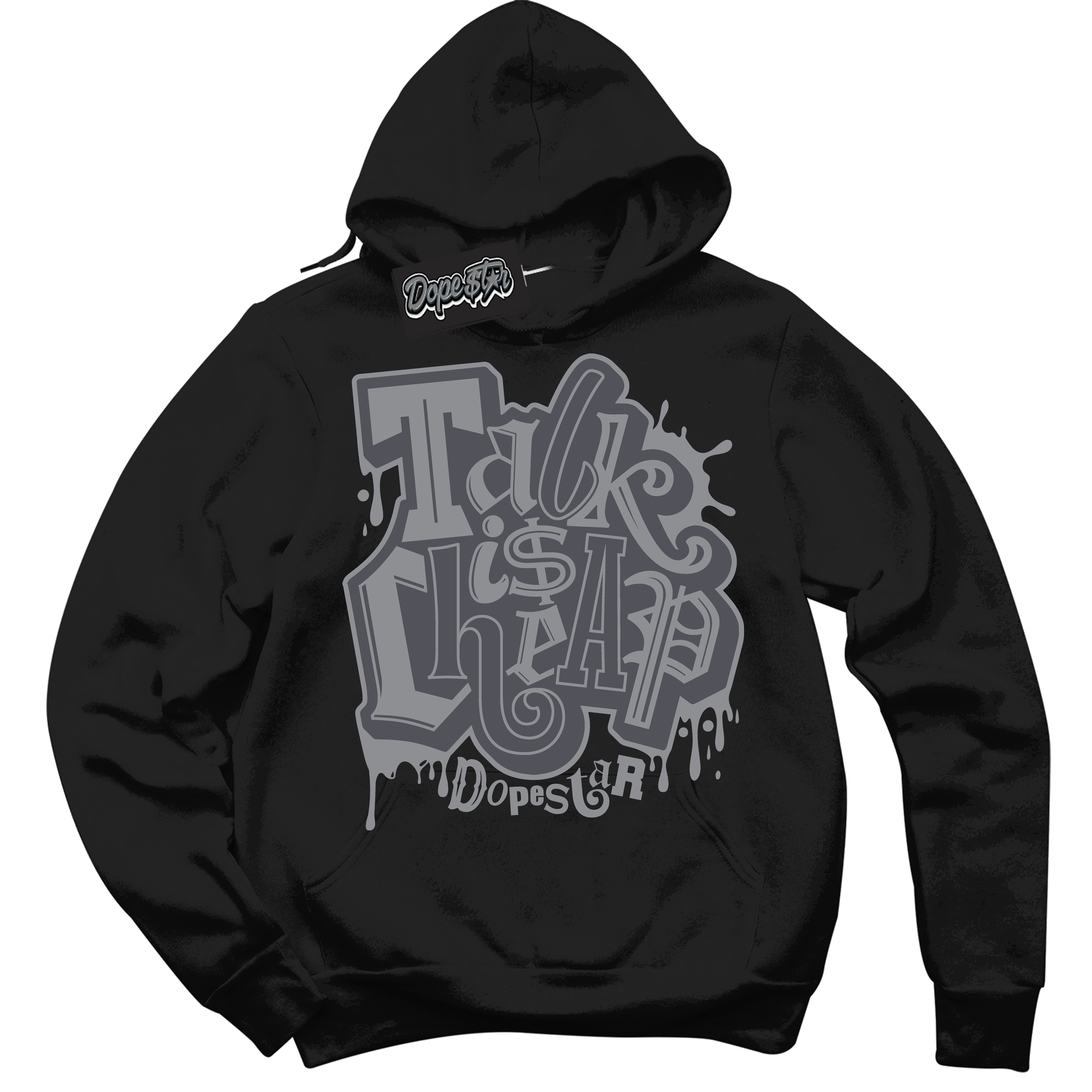 Cool Black Hoodie with “ Talk Is Cheap ” design that Perfectly Matches Paris Olympics Wet Cement 4s Jordans.