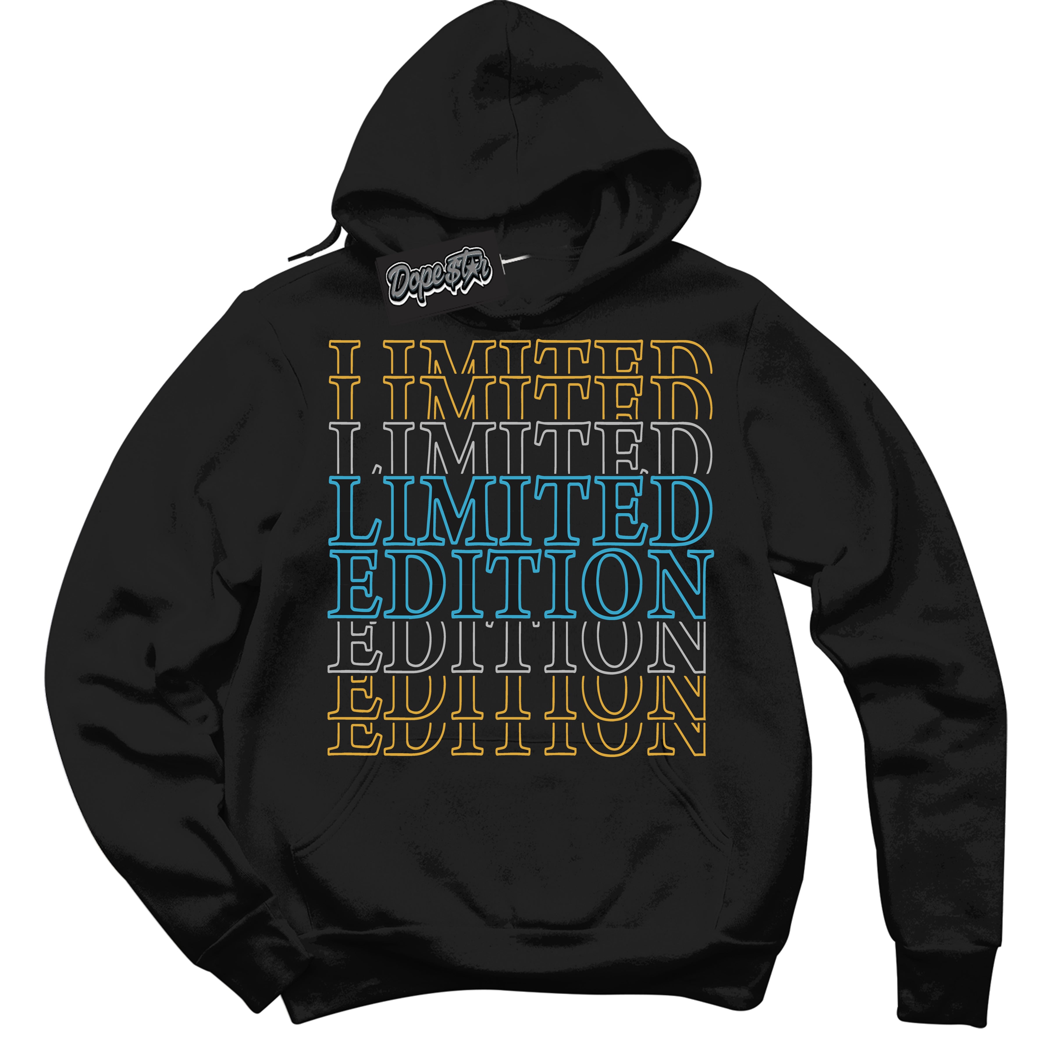 Cool Black Hoodie with “ Limited Edition ” design that Perfectly Matches Aqua 5s Sneakers.
