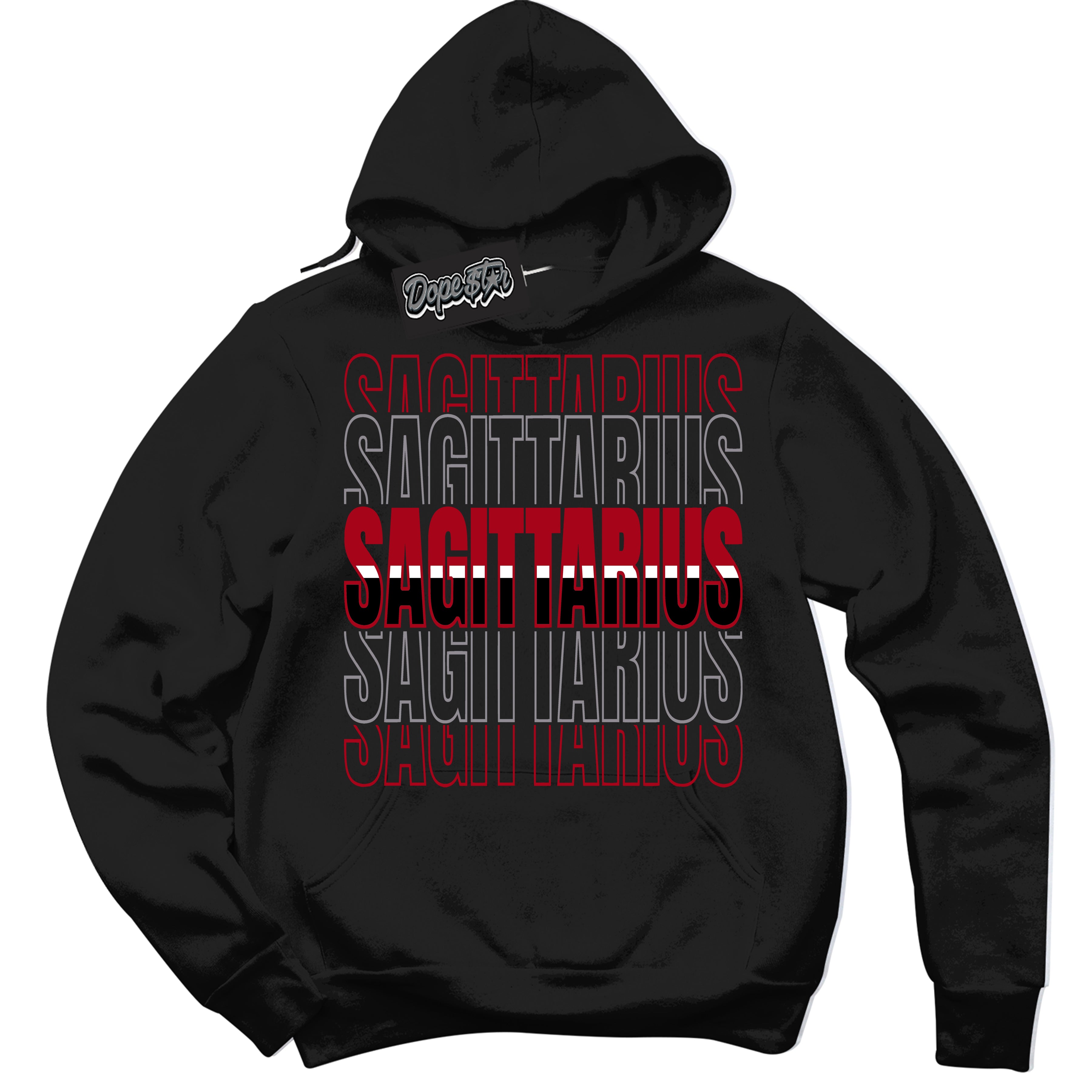 AJ5 Retro OG Black Metallic Reimagined ‘Sagittarius’ – Black Streetwear Hoodie | Sneaker Matching sweatshirt for AJ5 Retro OG Black Metallic Reimagined | Men's and Women's Streetwear Graphic Hoodie by Sneaker Shirts Outlet.