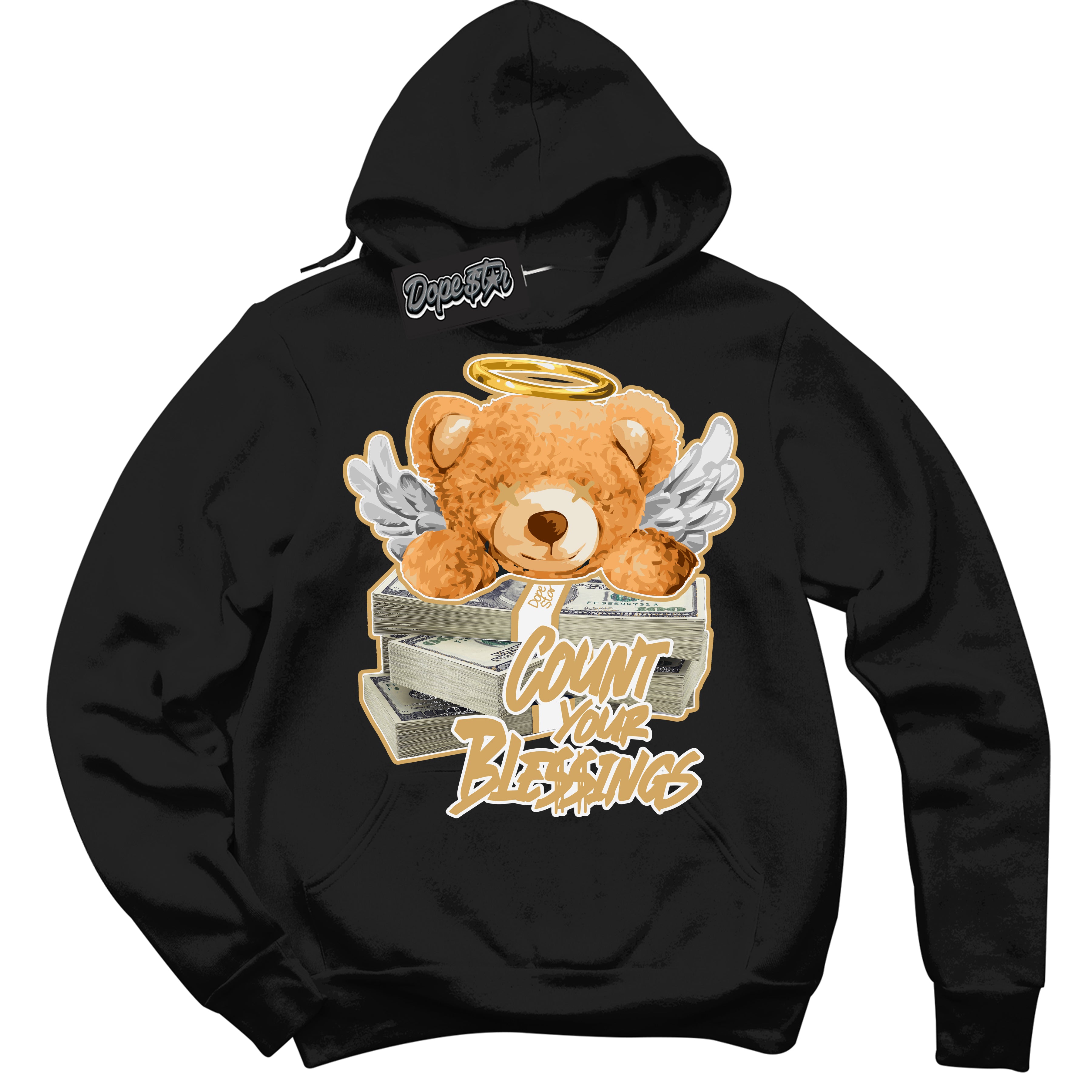Cool Black Hoodie with “ Count Your Blessings ” design that Perfectly Matches Craft Paris 6s Jordans.