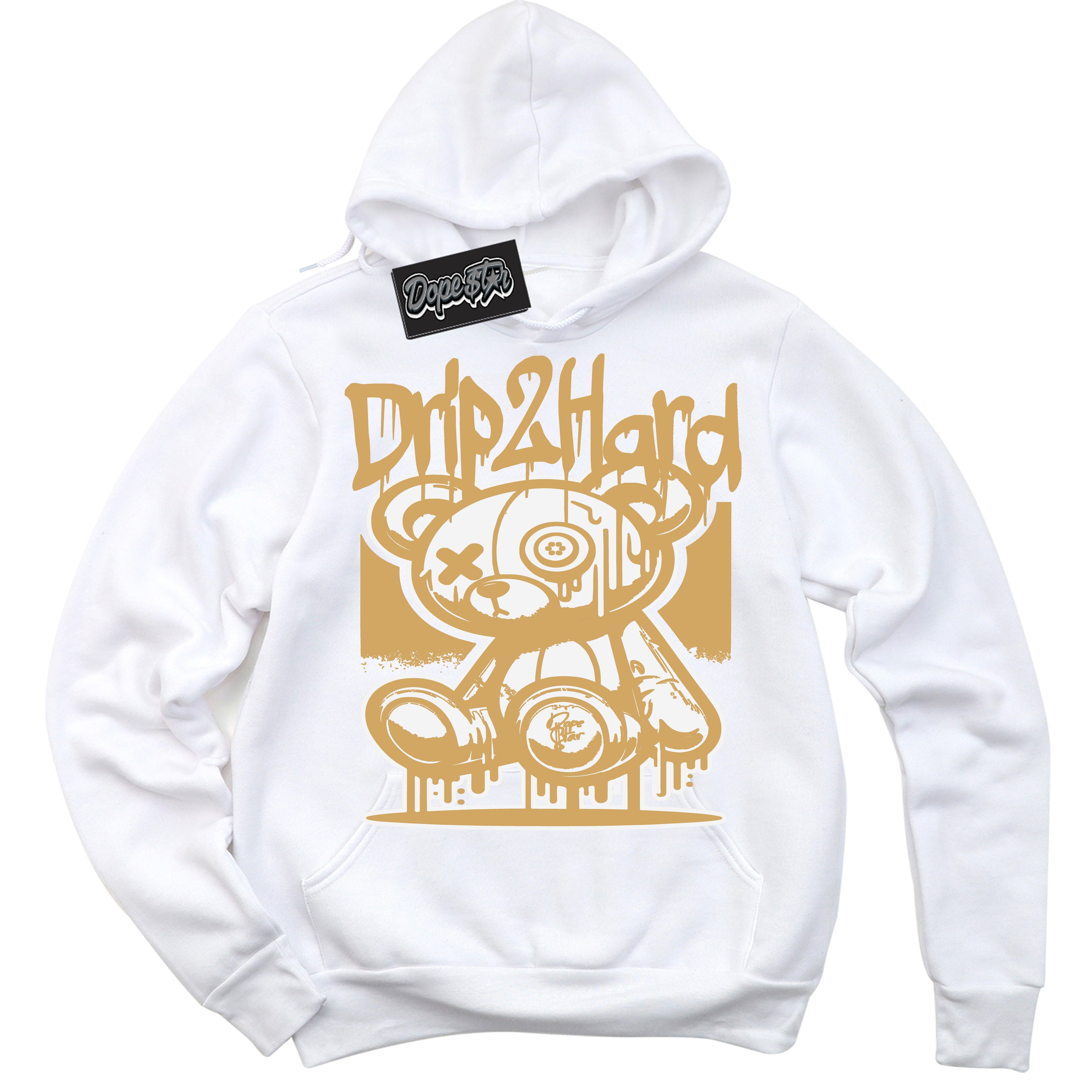 Cool White Hoodie with “ Drip 2 Hard ” design that Perfectly Matches Craft Paris 6s Jordans.