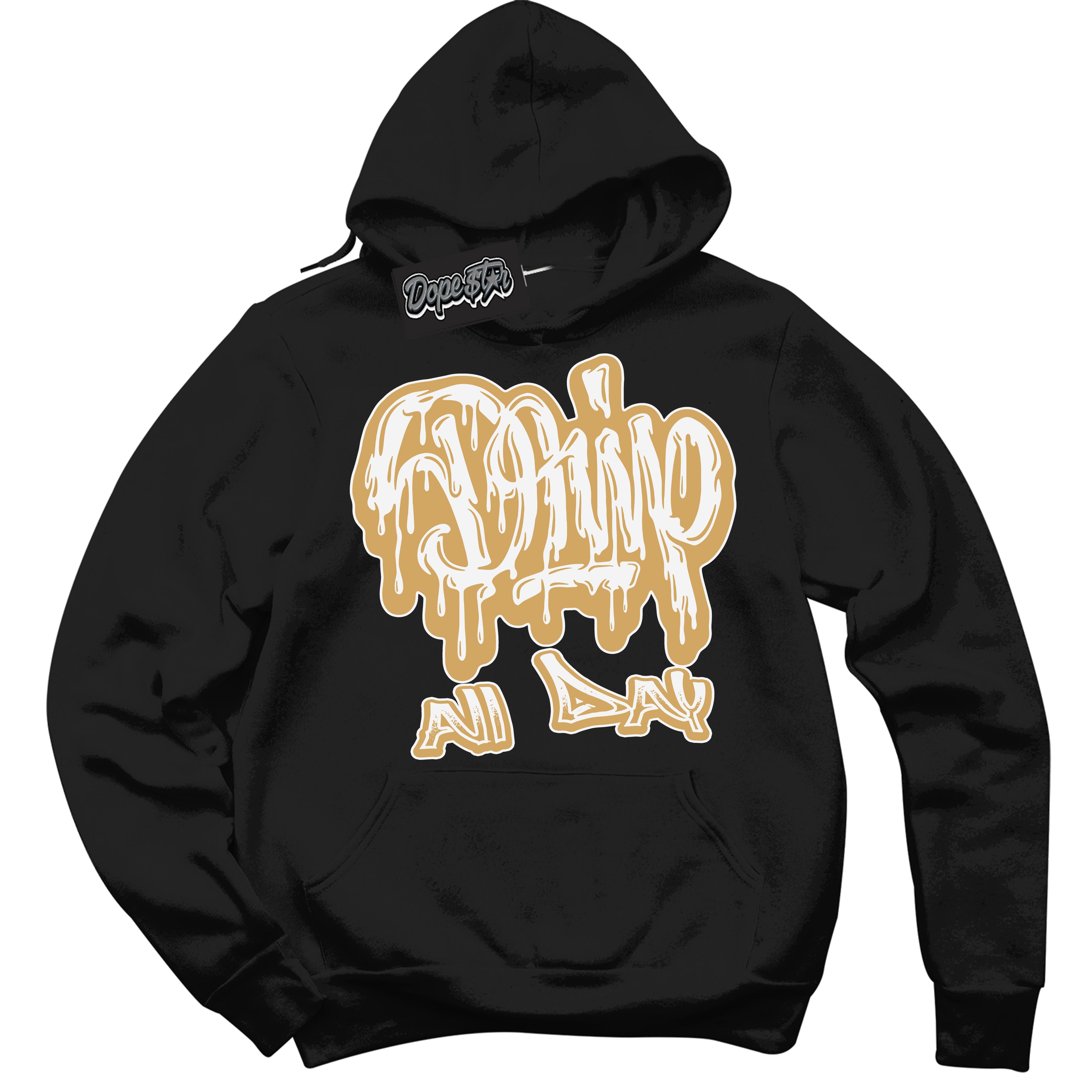 Cool Black Hoodie with “ Drip All Day ” design that Perfectly Matches Craft Paris 6s Jordans.