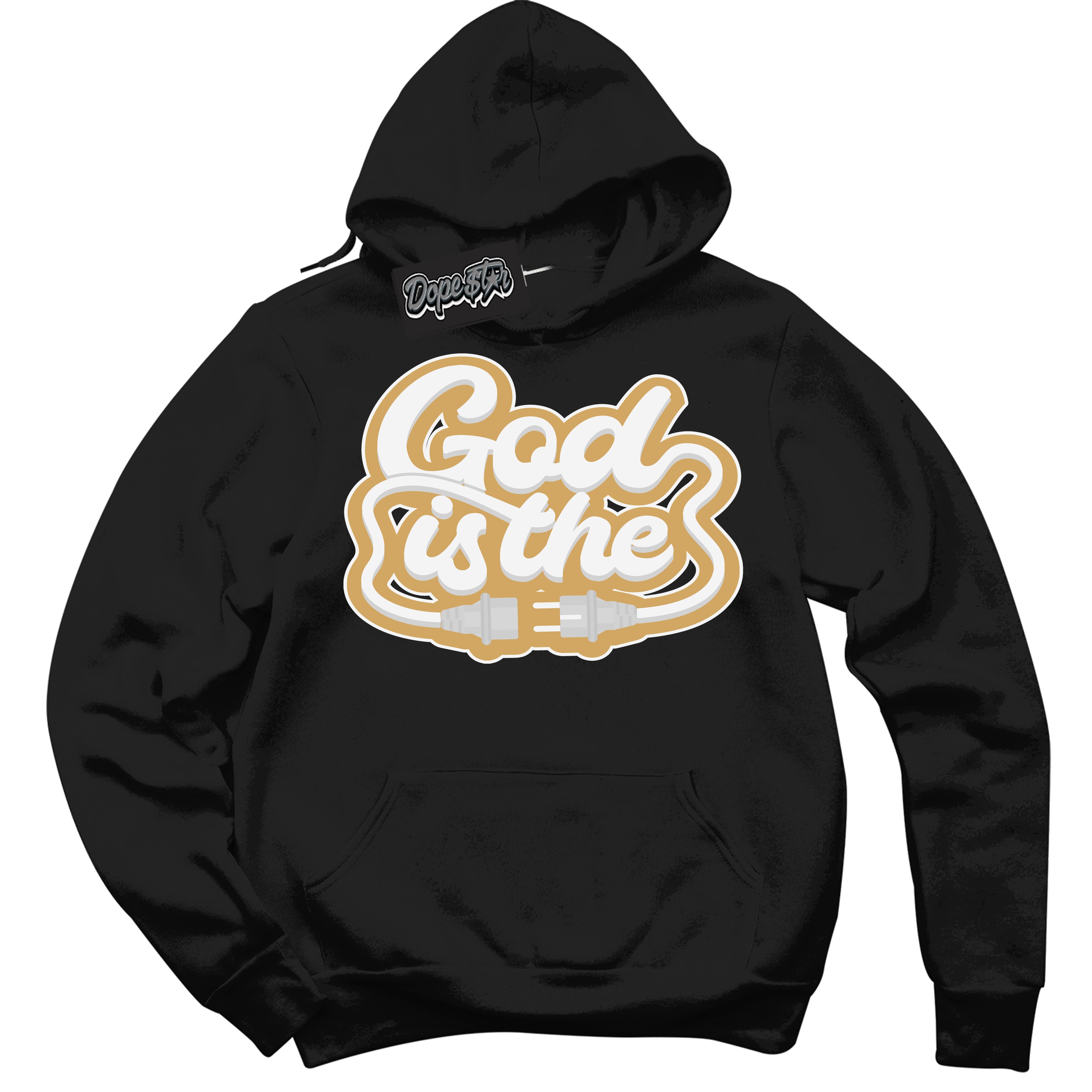 Cool Black Hoodie with “ God Is The ” design that Perfectly Matches Craft Paris 6s Jordans.