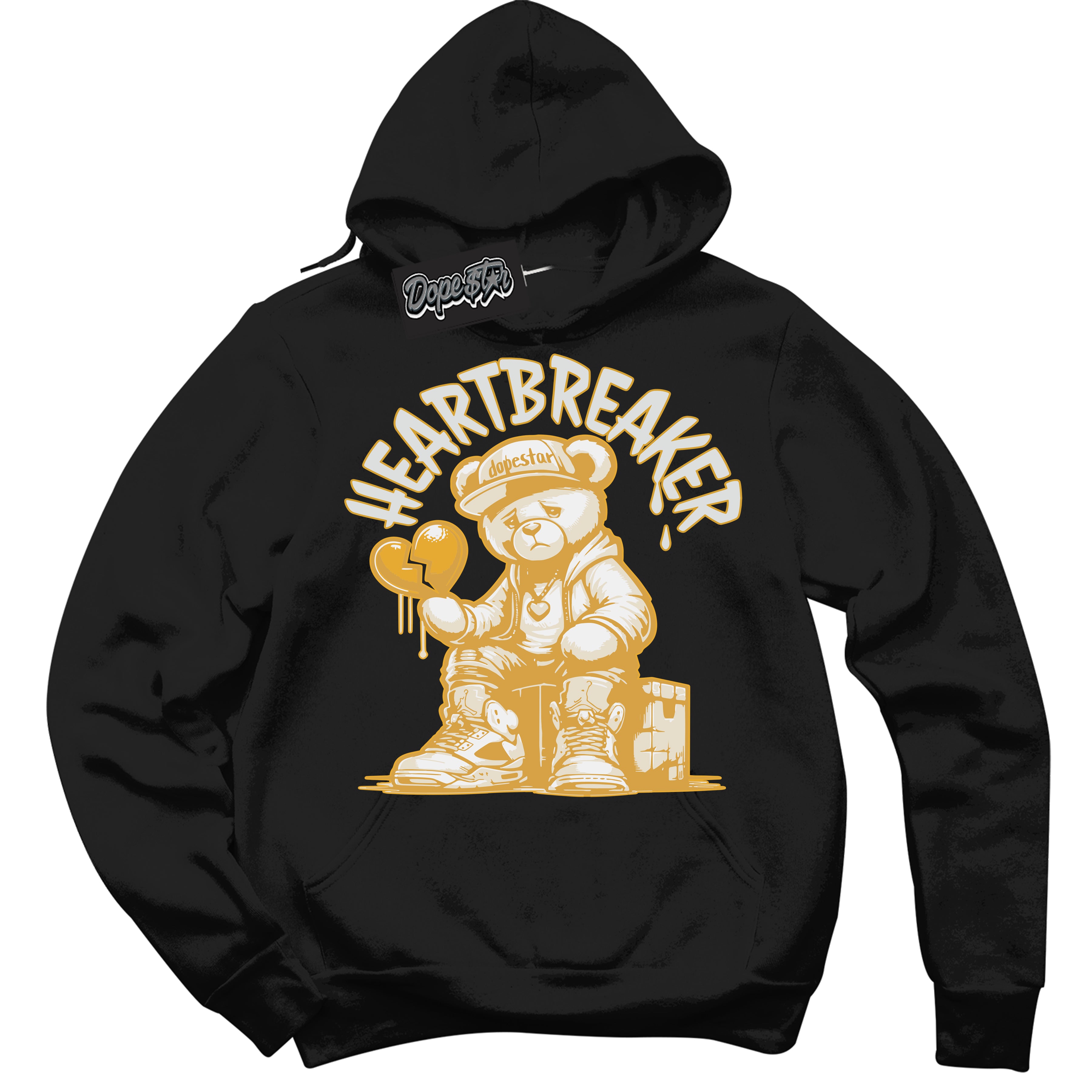 Cool Black Hoodie with “ Heartbreaker Bear ” design that Perfectly Matches Craft Paris 6s Jordans.