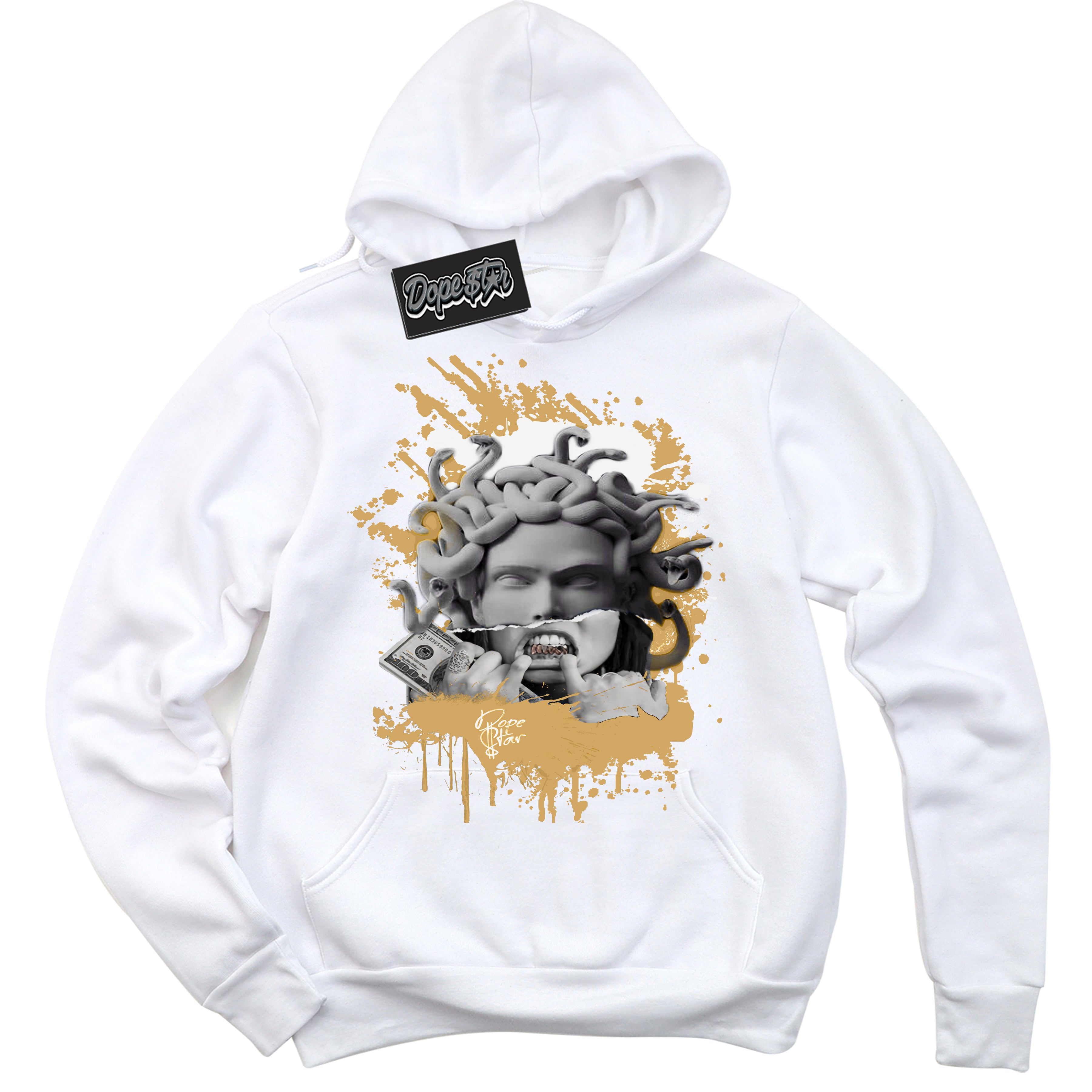 Cool White Hoodie with “ Medusa ” design that Perfectly Matches Craft Paris 6s Jordans.
