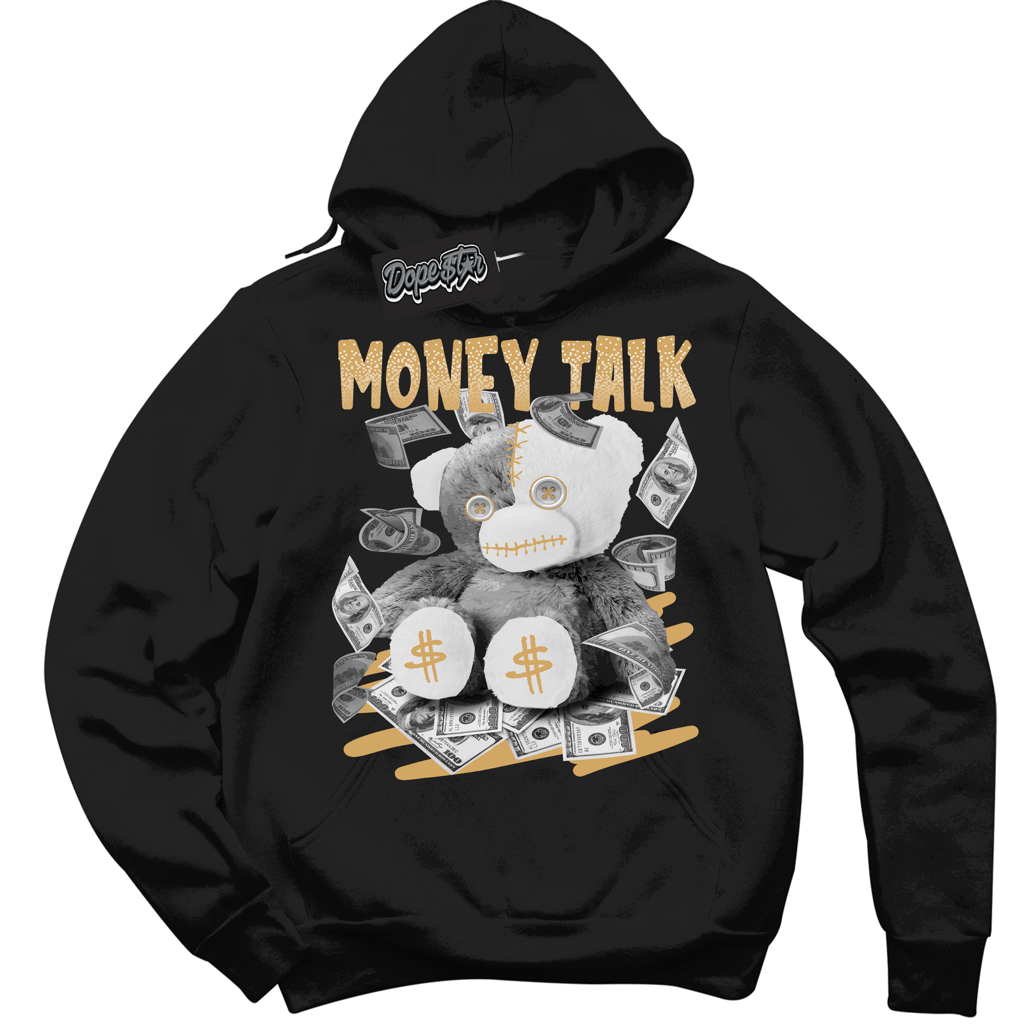 Cool Black Hoodie with “ Money Talk ” design that Perfectly Matches Craft Paris 6s Jordans.