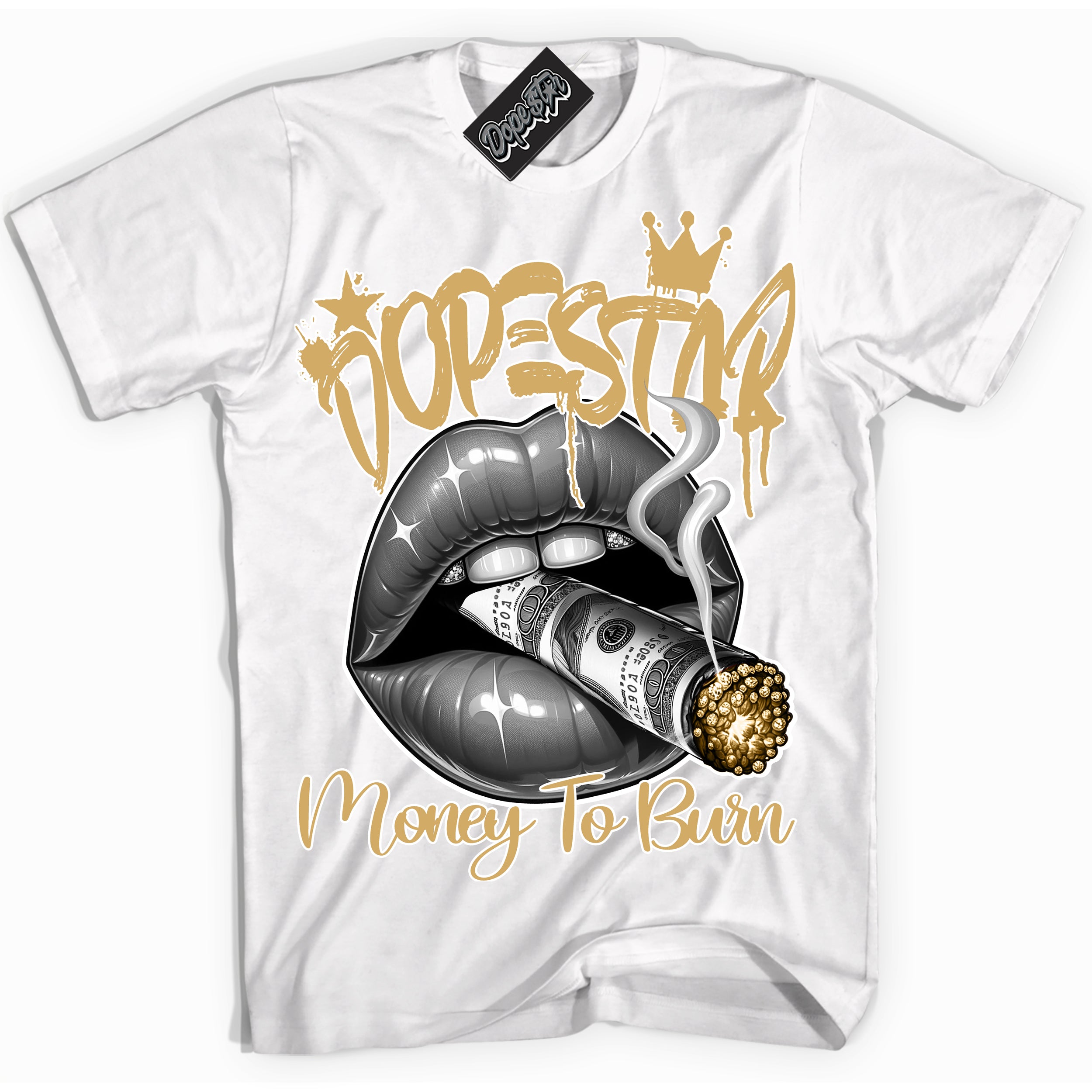 Cool White Shirt with “ Money To Burn ” design that perfectly matches Craft Paris 6s Jordans.