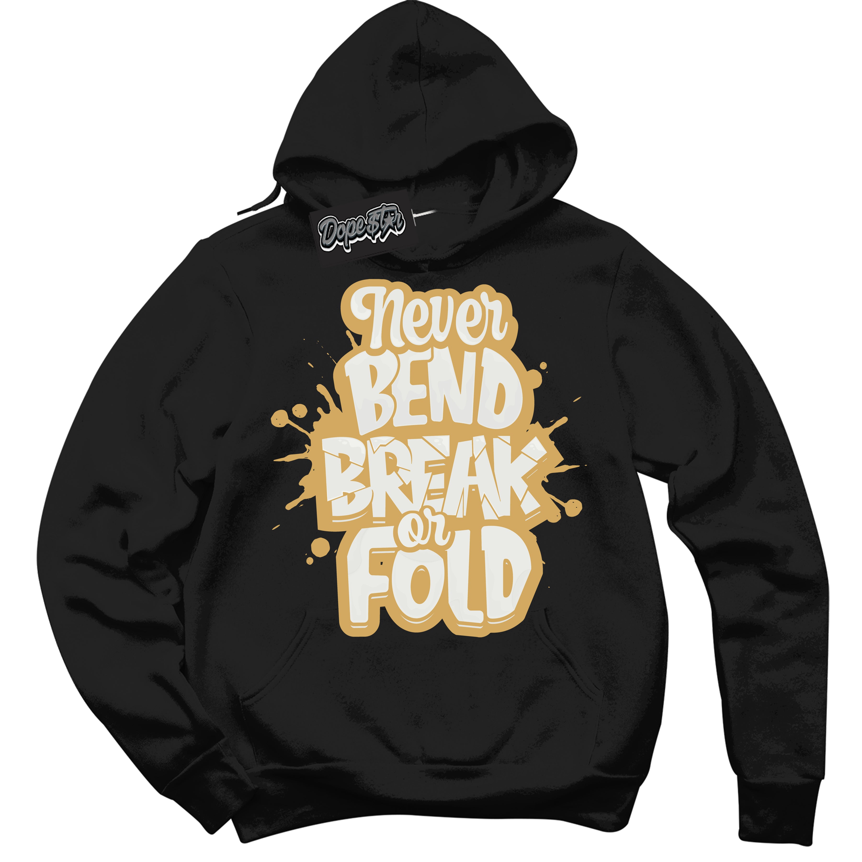 Cool Black Hoodie with “ Never Bend Break Or Fold ” design that Perfectly Matches Craft Paris 6s Jordans.
