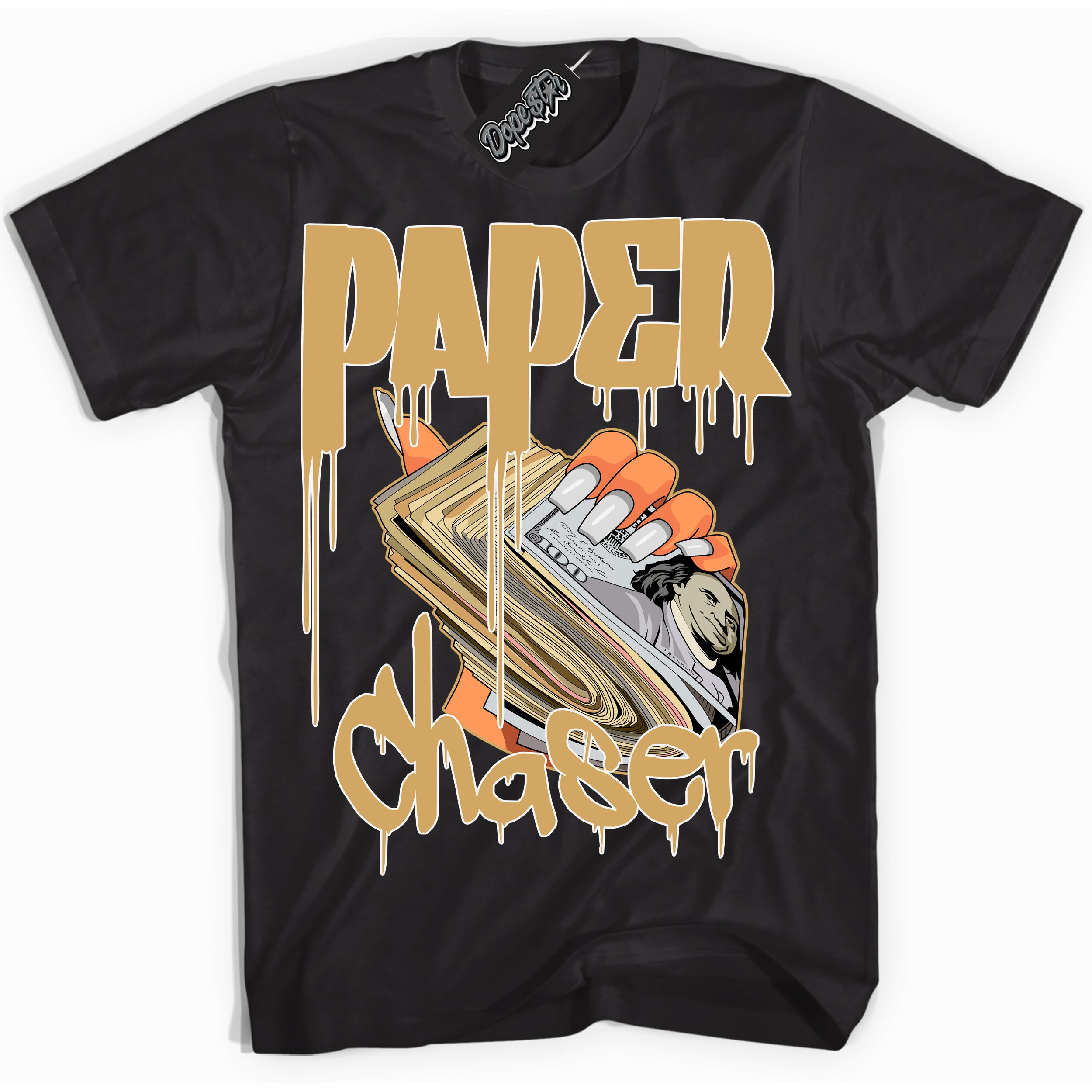 Cool Black Shirt with “ Paper Chaser ” design that perfectly matches Craft Paris 6s Jordans.