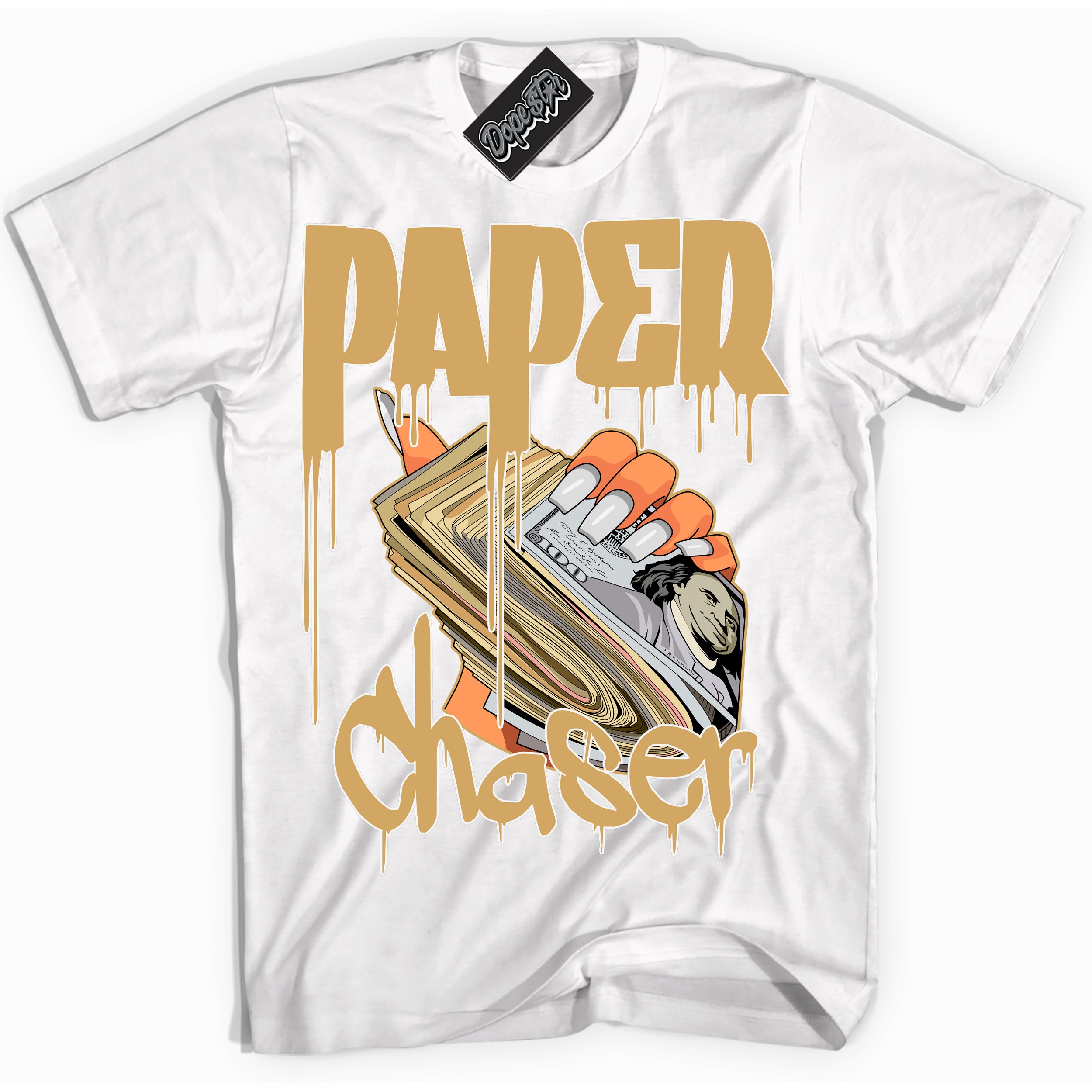 Cool White Shirt with “ Paper Chaser ” design that perfectly matches Craft Paris 6s Jordans.