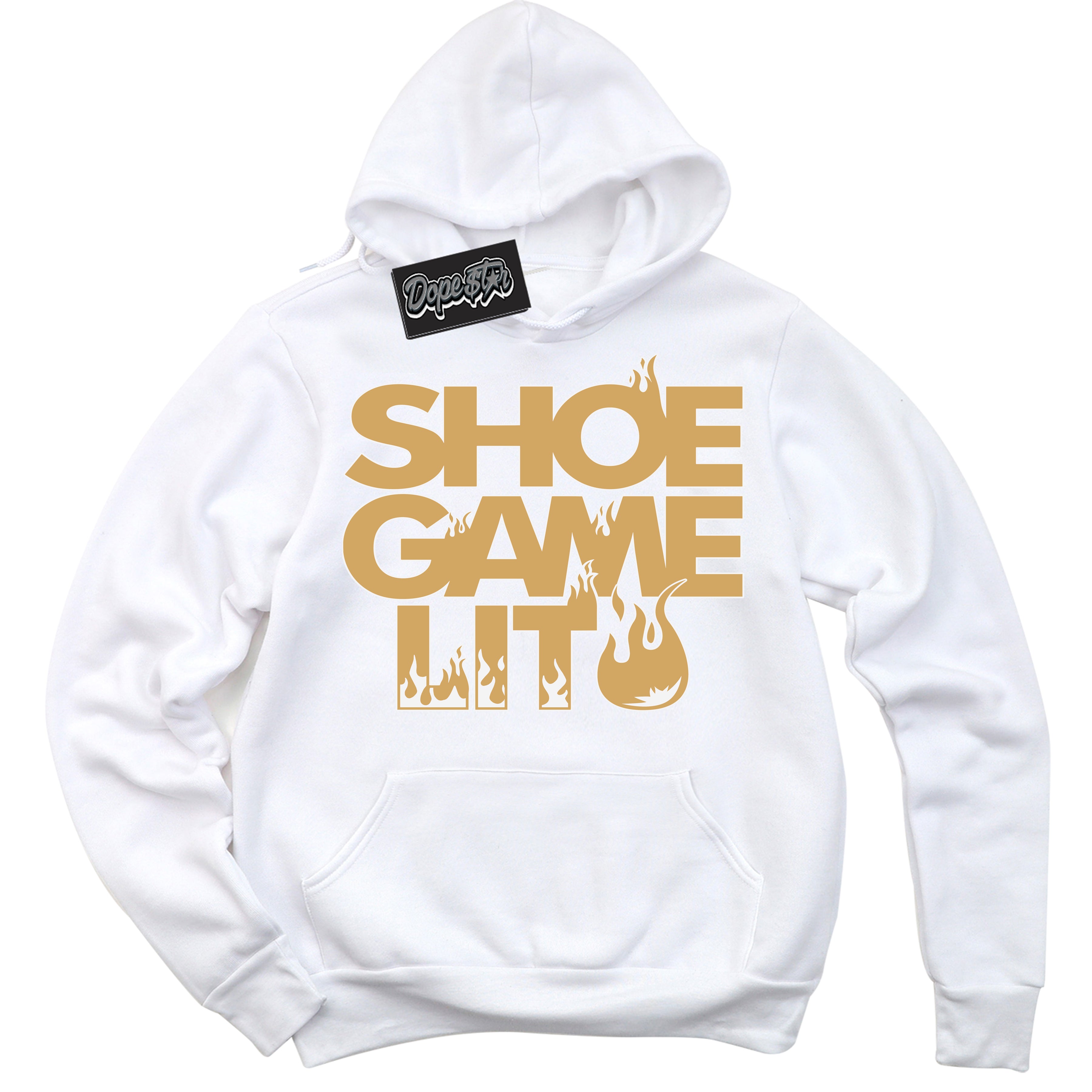 Cool White Hoodie with “ Shoe Game Lit ” design that Perfectly Matches Craft Paris 6s Jordans.
