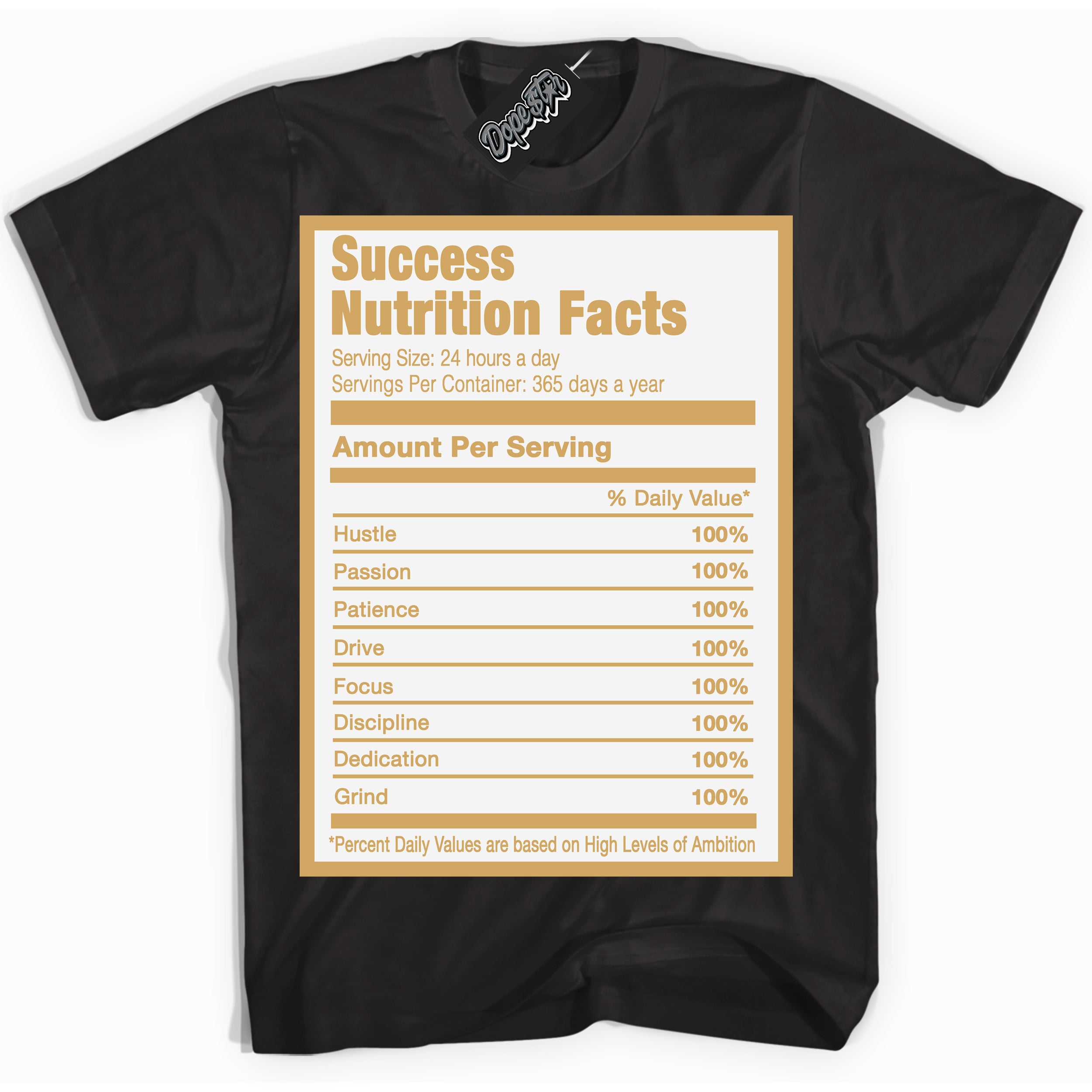 Cool Black Shirt with “ Success Nutrition ” design that perfectly matches Craft Paris 6s Jordans.