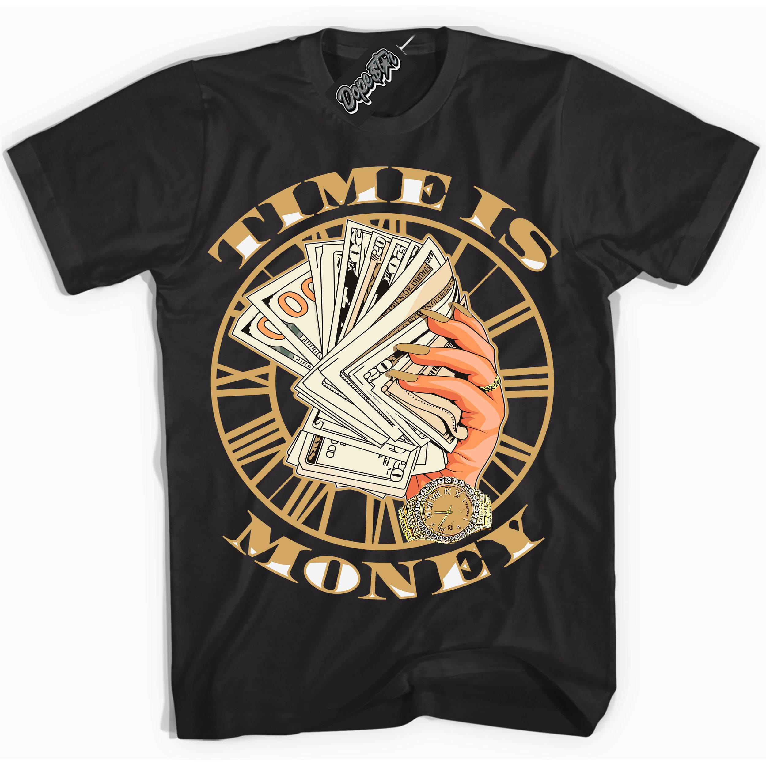 Cool Black Shirt with “ Time Is Money ” design that perfectly matches Craft Paris 6s Jordans.
