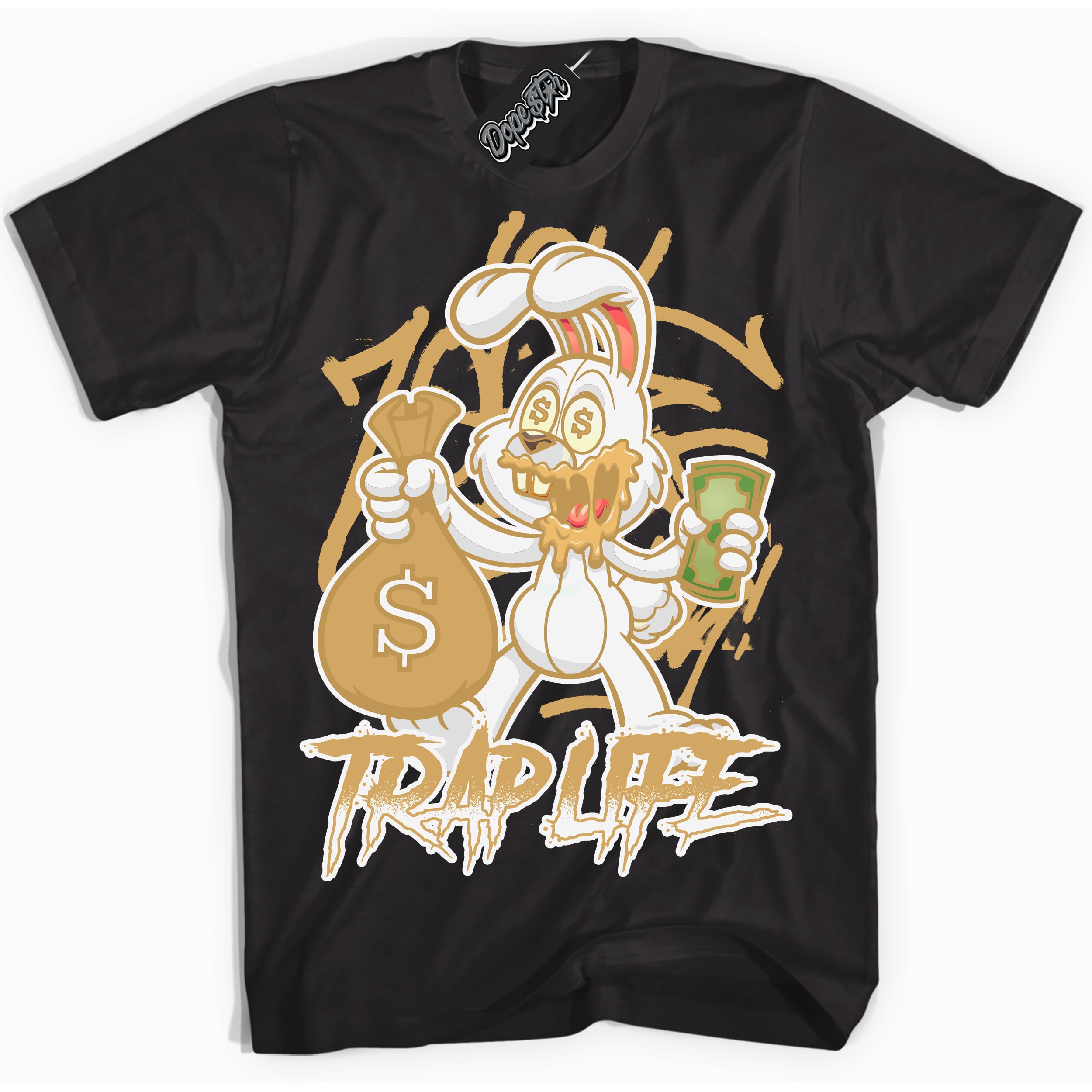 Cool Black Shirt with “ Trap Rabbit ” design that perfectly matches Craft Paris 6s Jordans.