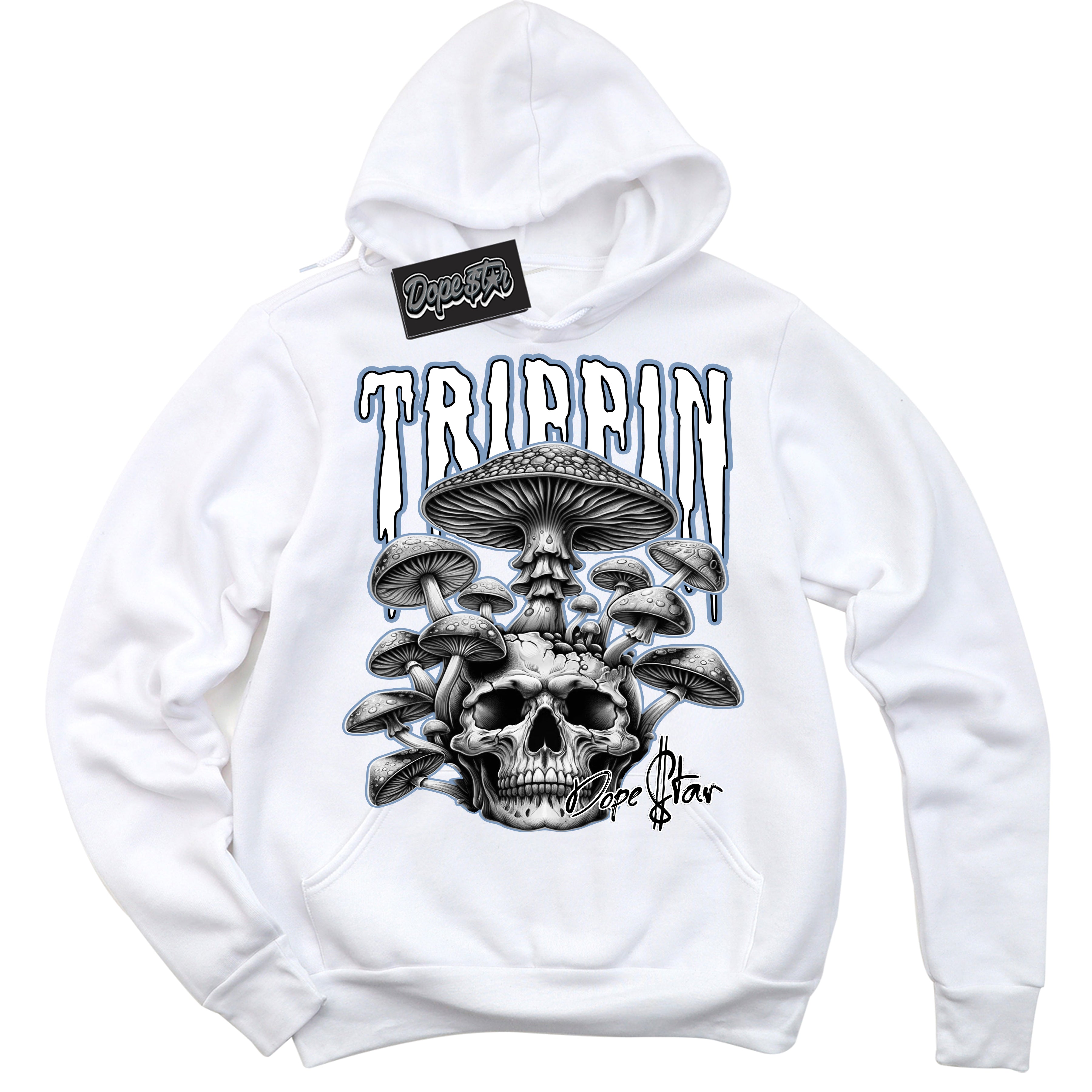 Cool White Hoodie with “ Trippin” design that Perfectly Matches Reverse Oreo 6s Sneakers.