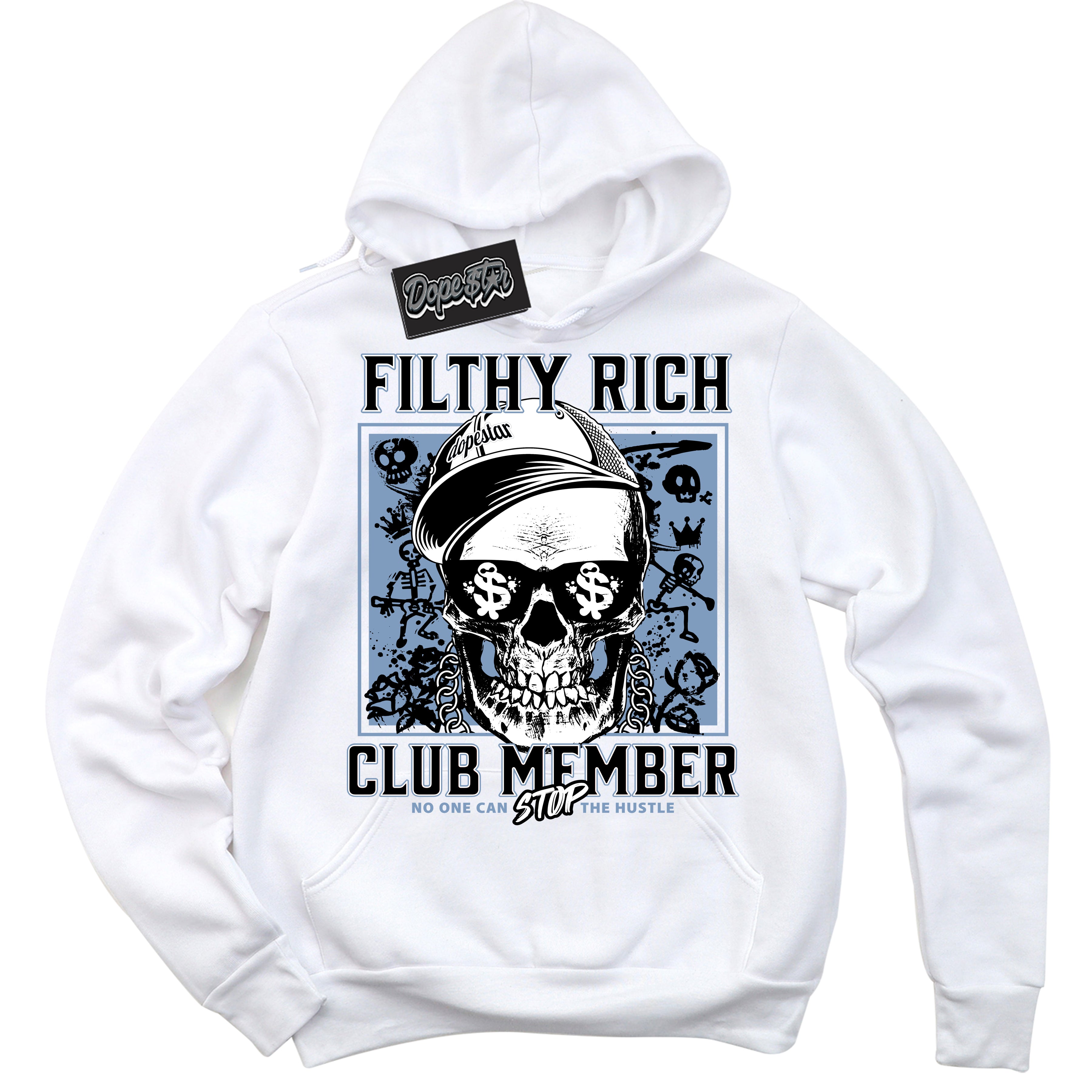 Cool White Hoodie with “ Filthy Rich ” design that Perfectly Matches Reverse Oreo 6s Sneakers.