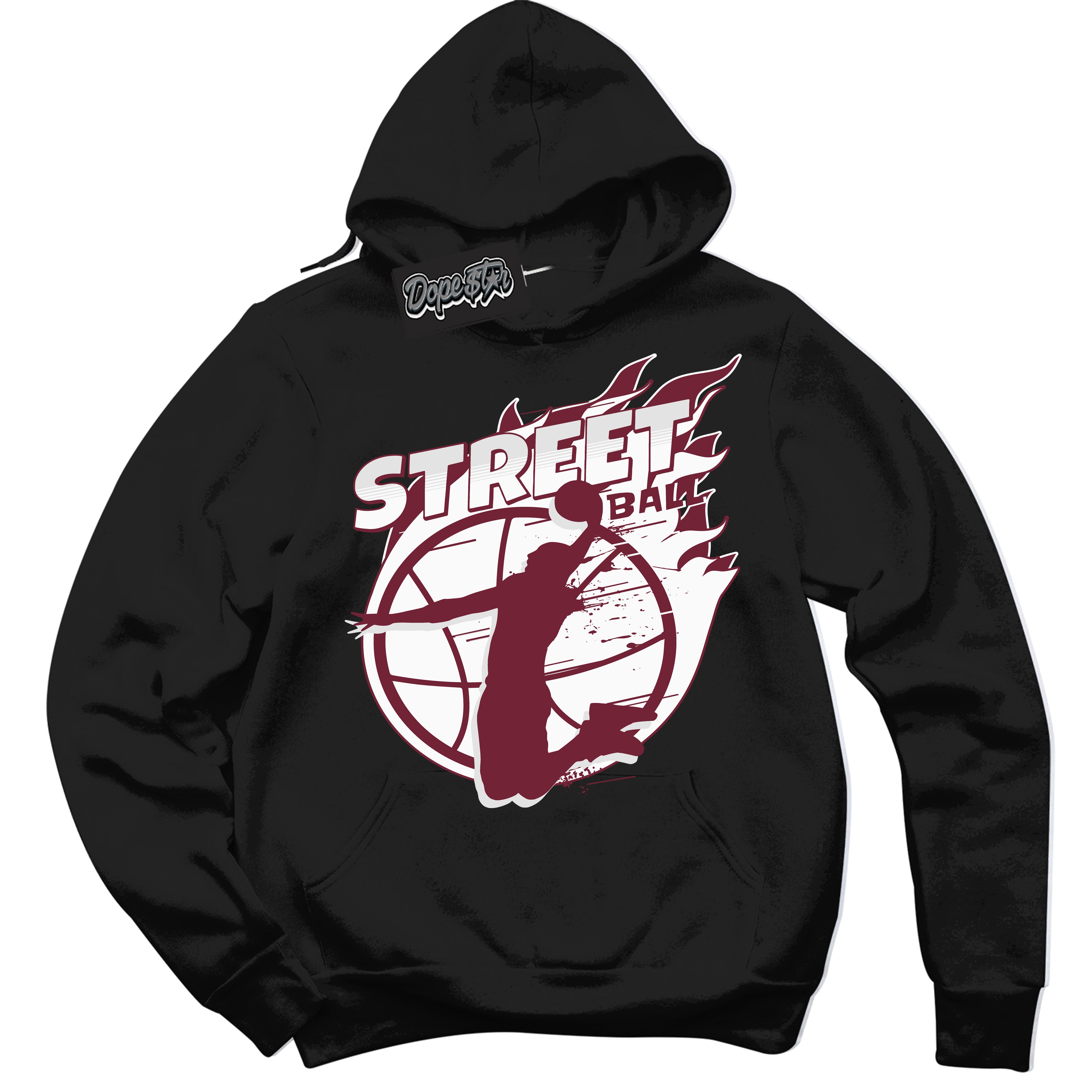 AJ6 Rings Team Red ‘Street Ball – Black Streetwear Hoodie | Sneaker Matching sweatshirt for AJ6 Rings Team Red | Graphic Hoodie for Men & Women Streetwear by Sneaker Shirts Outlet.