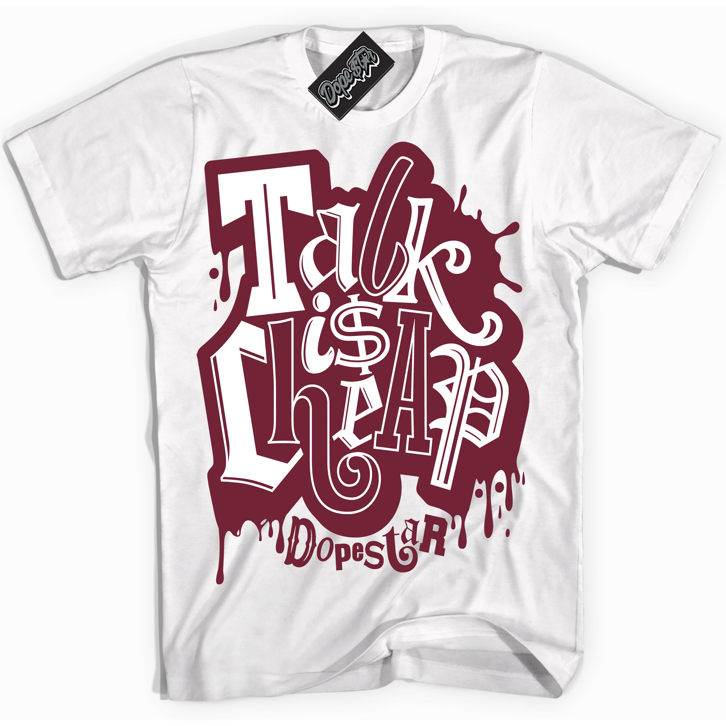 AJ6 Rings Team Red ‘Talk Is Cheap – White Streetwear T-Shirt | Sneaker Matching shirt for AJ6 Rings Team Red | Graphic Tee for Men & Women Streetwear by Sneaker Shirts Outlet.