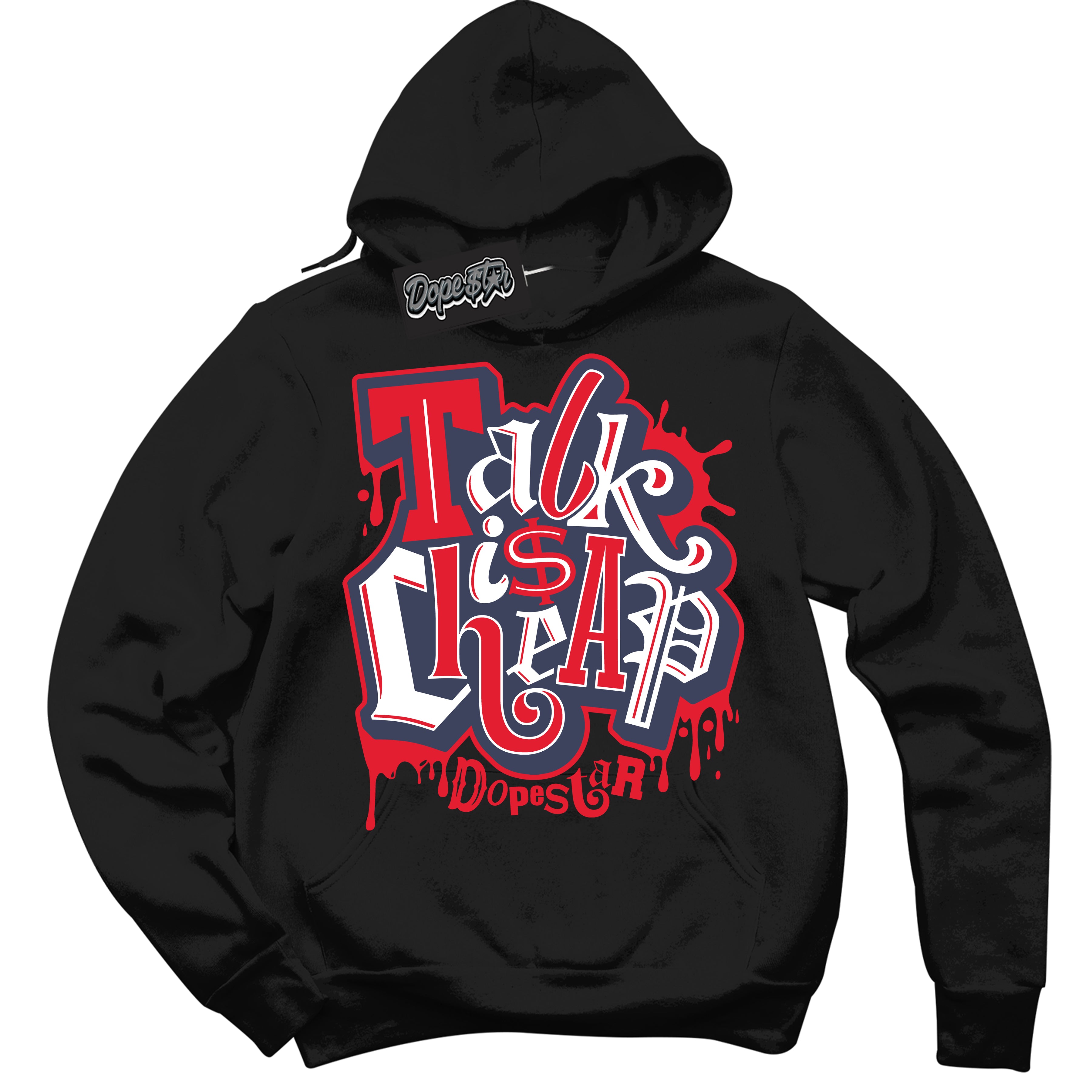 Cool Black Hoodie with “ Talk Is Cheap ” design that Perfectly Matches Quai 54 7s Sneakers.