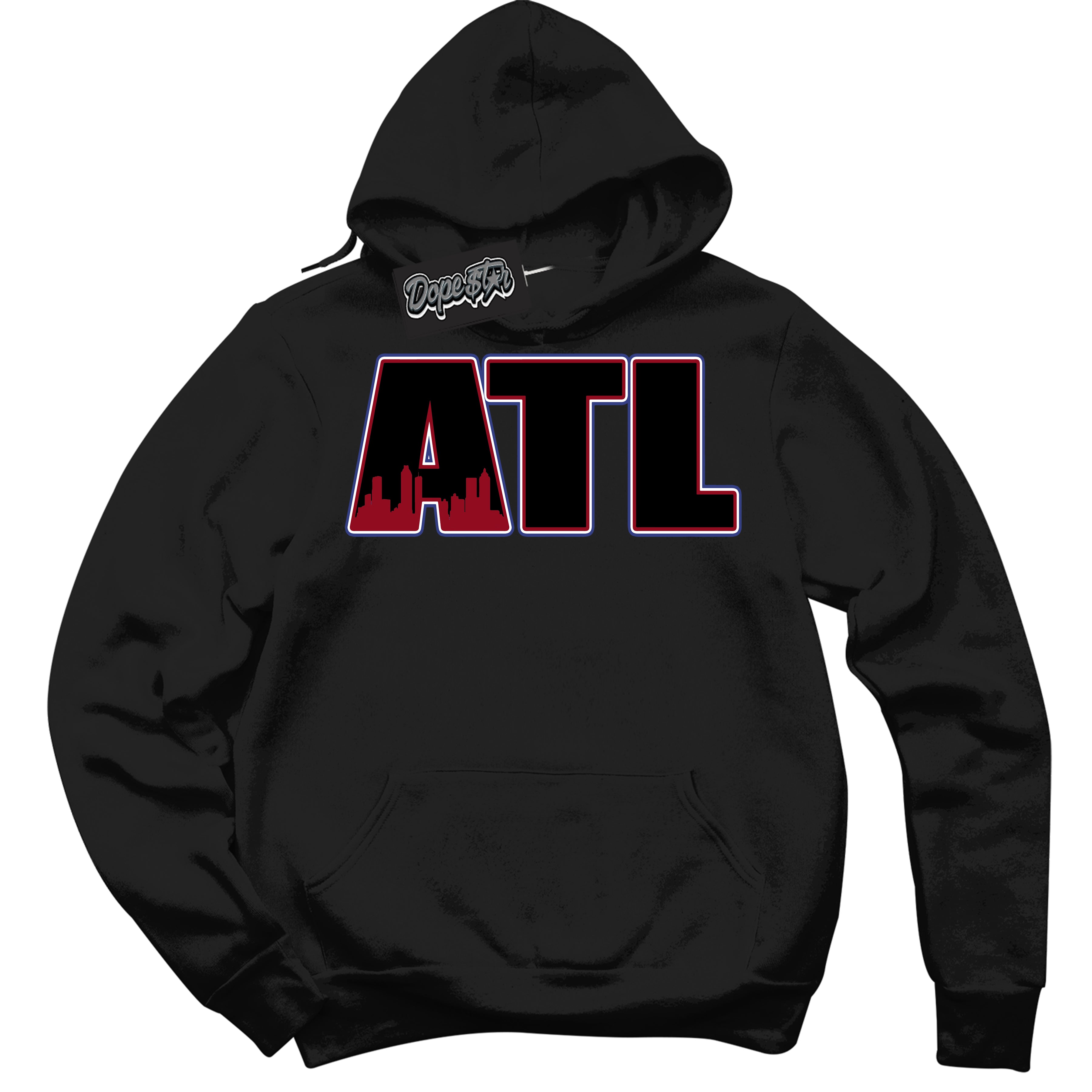 Cool Black Hoodie with “ Atlanta ” design that Perfectly Matches Playoffs 8s Sneakers.