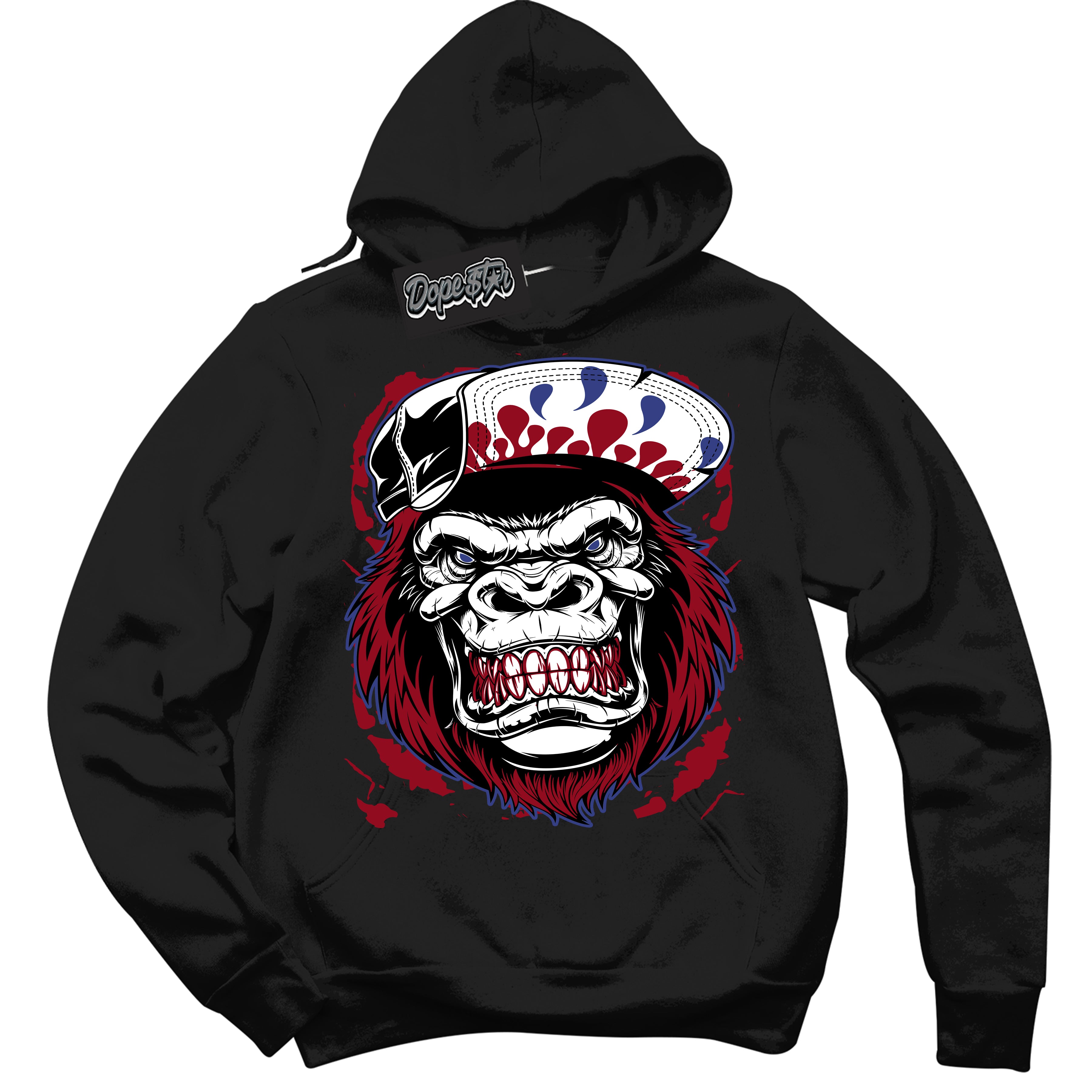 Cool Black Hoodie with “ Gorilla Beast ” design that Perfectly Matches Playoffs 8s Sneakers.