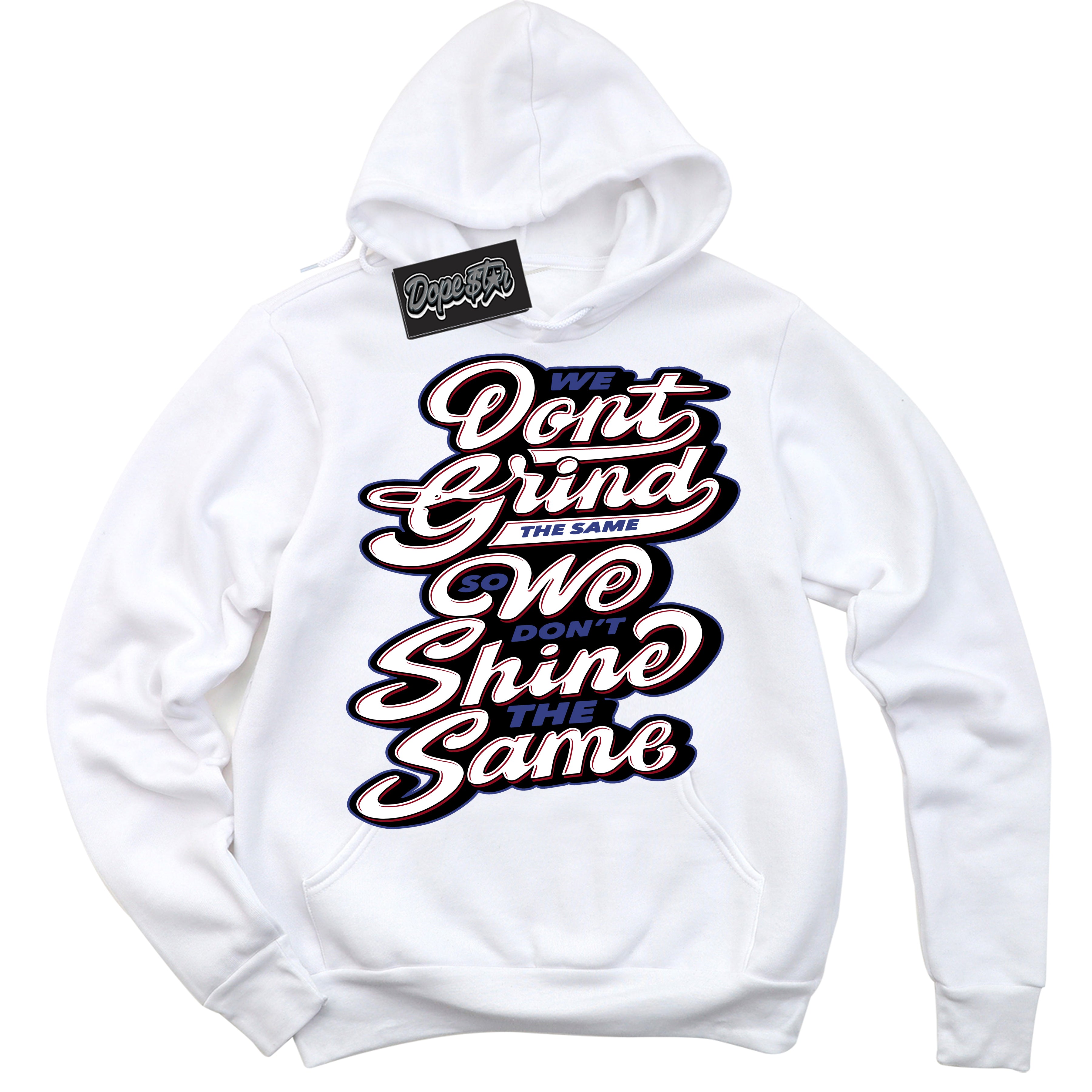 Cool White Hoodie with “ Grind Shine ” design that Perfectly Matches Playoffs 8s Sneakers.
