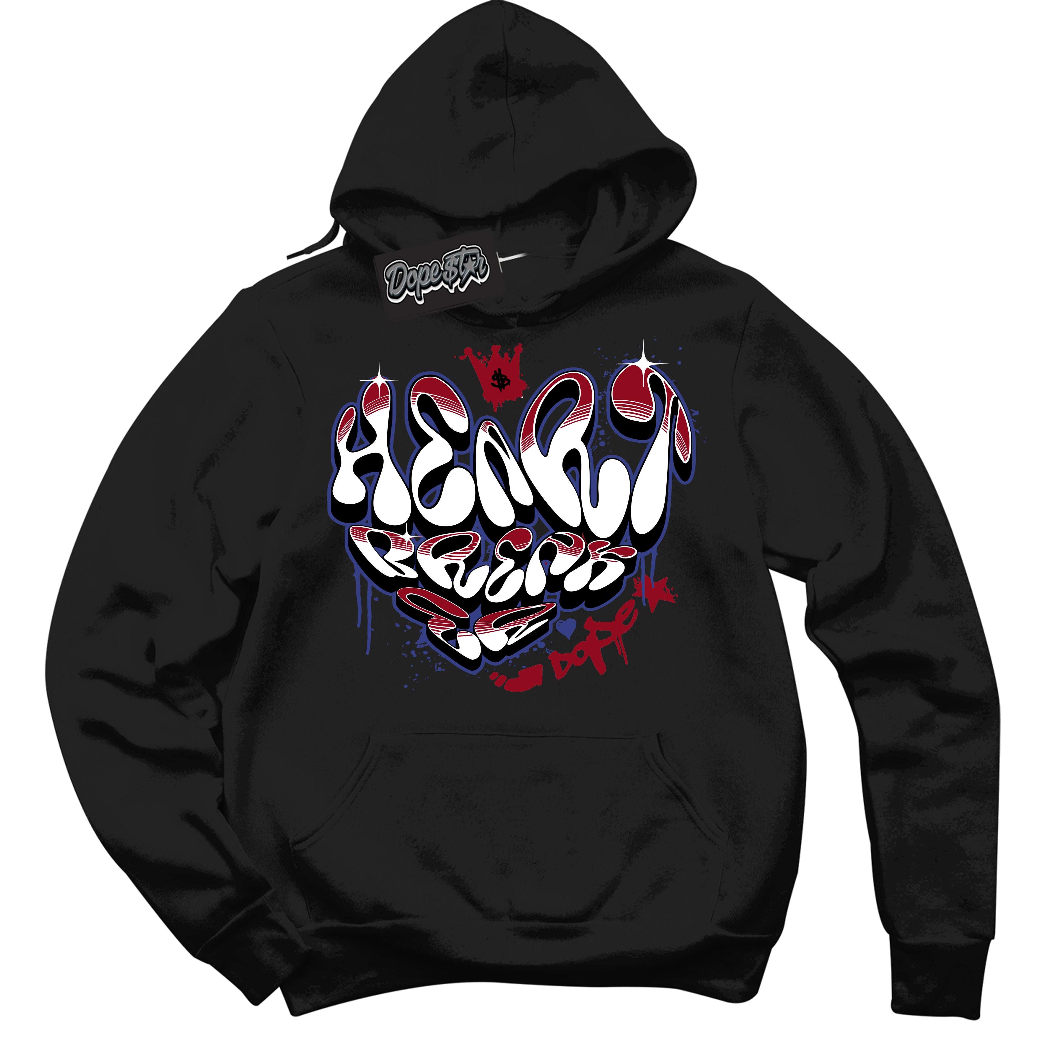 Cool Black Hoodie with “ HeartBreaker Graffiti ” design that Perfectly Matches Playoffs 8s Sneakers.