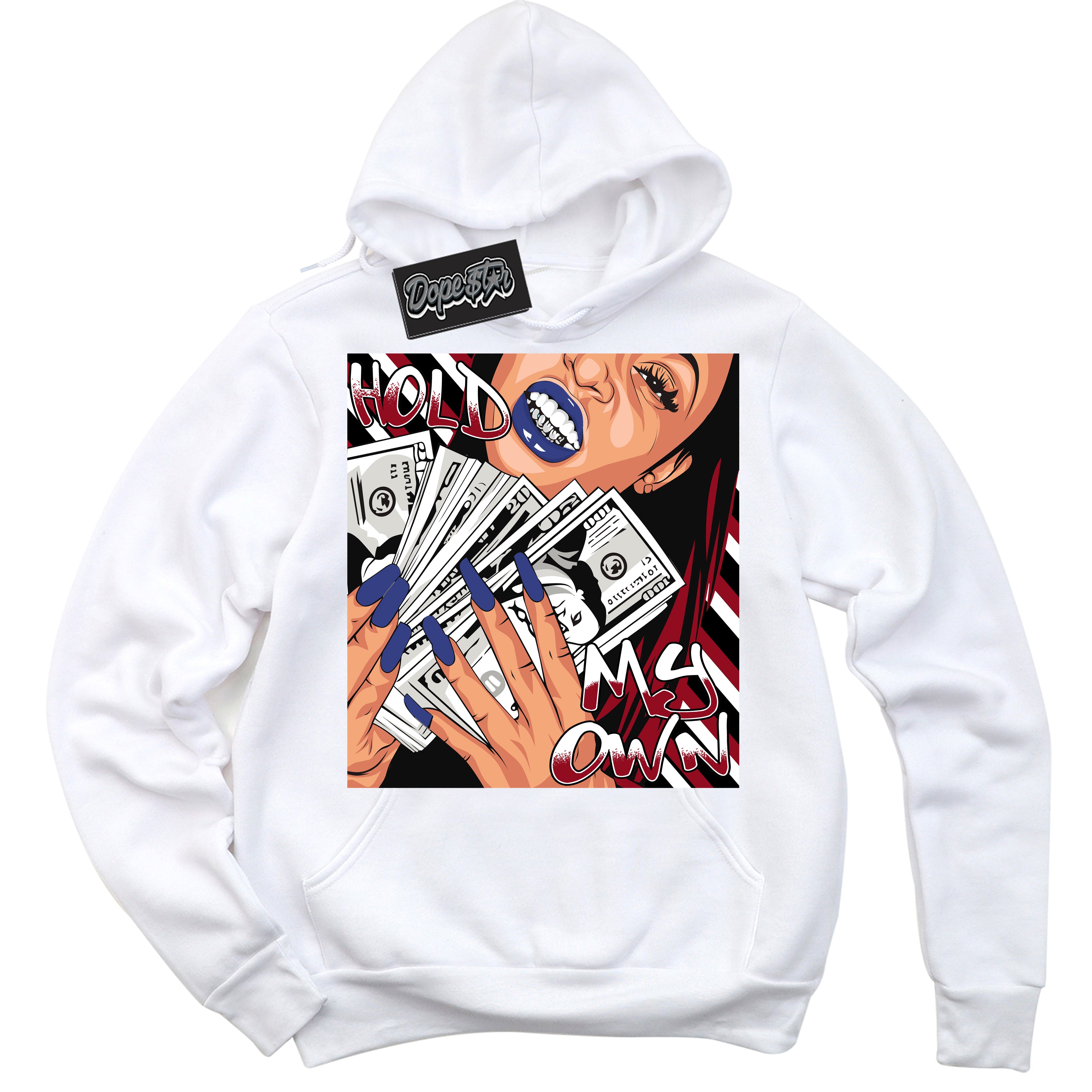 Cool White Hoodie with “ Hold My Own ” design that Perfectly Matches Playoffs 8s Sneakers.