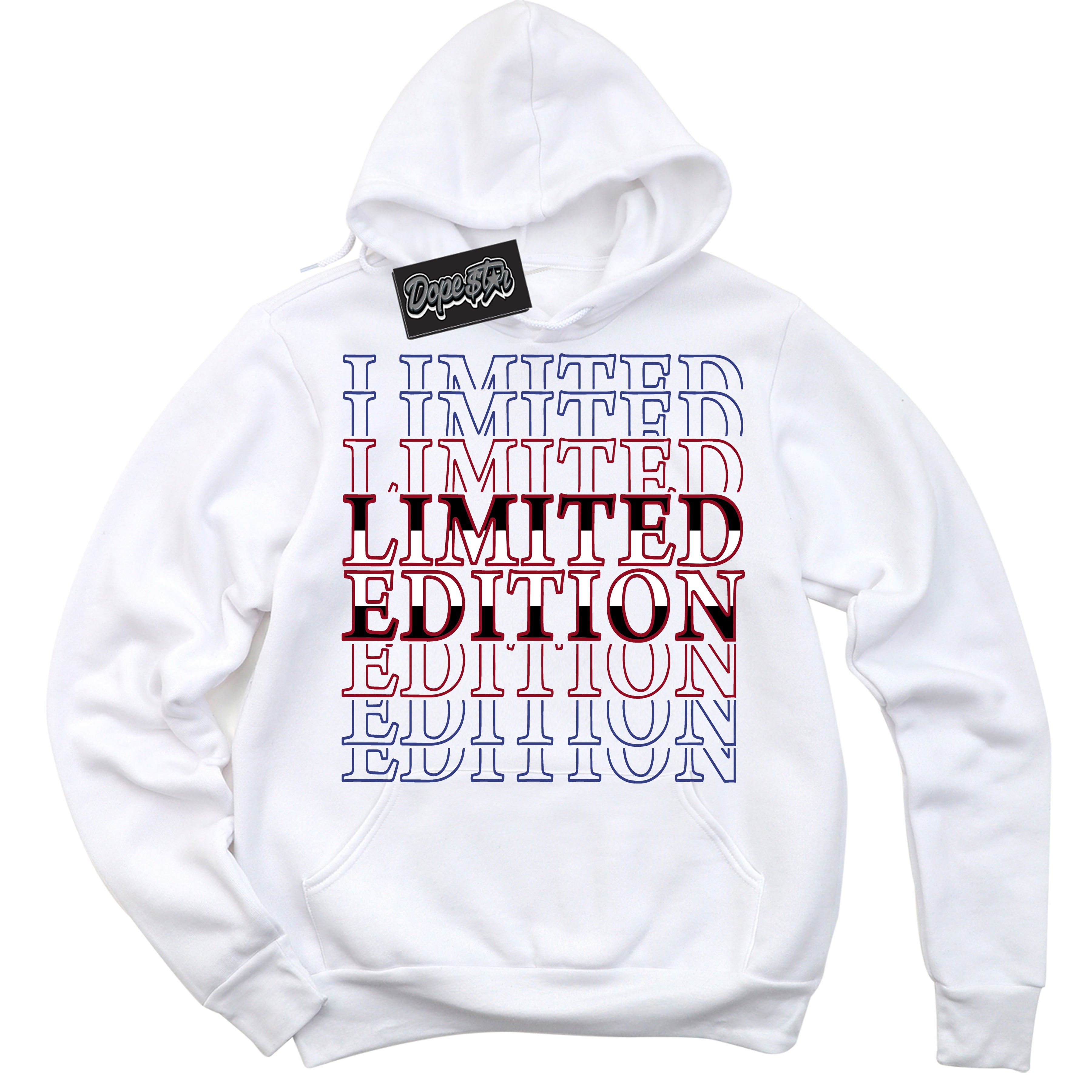 Cool White Hoodie with “ Limited Edition ” design that Perfectly Matches Playoffs 8s Sneakers.