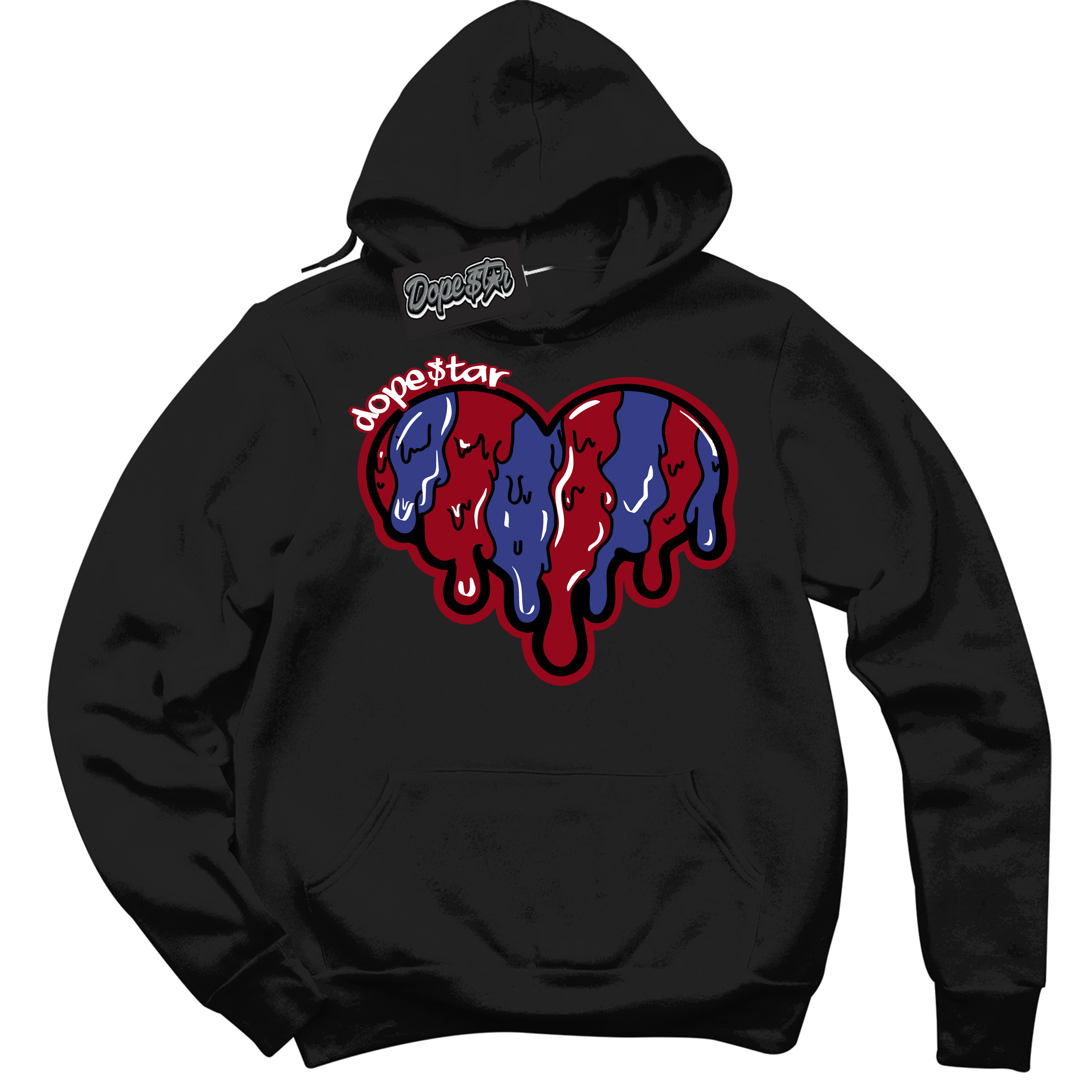 Cool Black Hoodie with “ Melting Heart ” design that Perfectly Matches Playoffs 8s Sneakers.