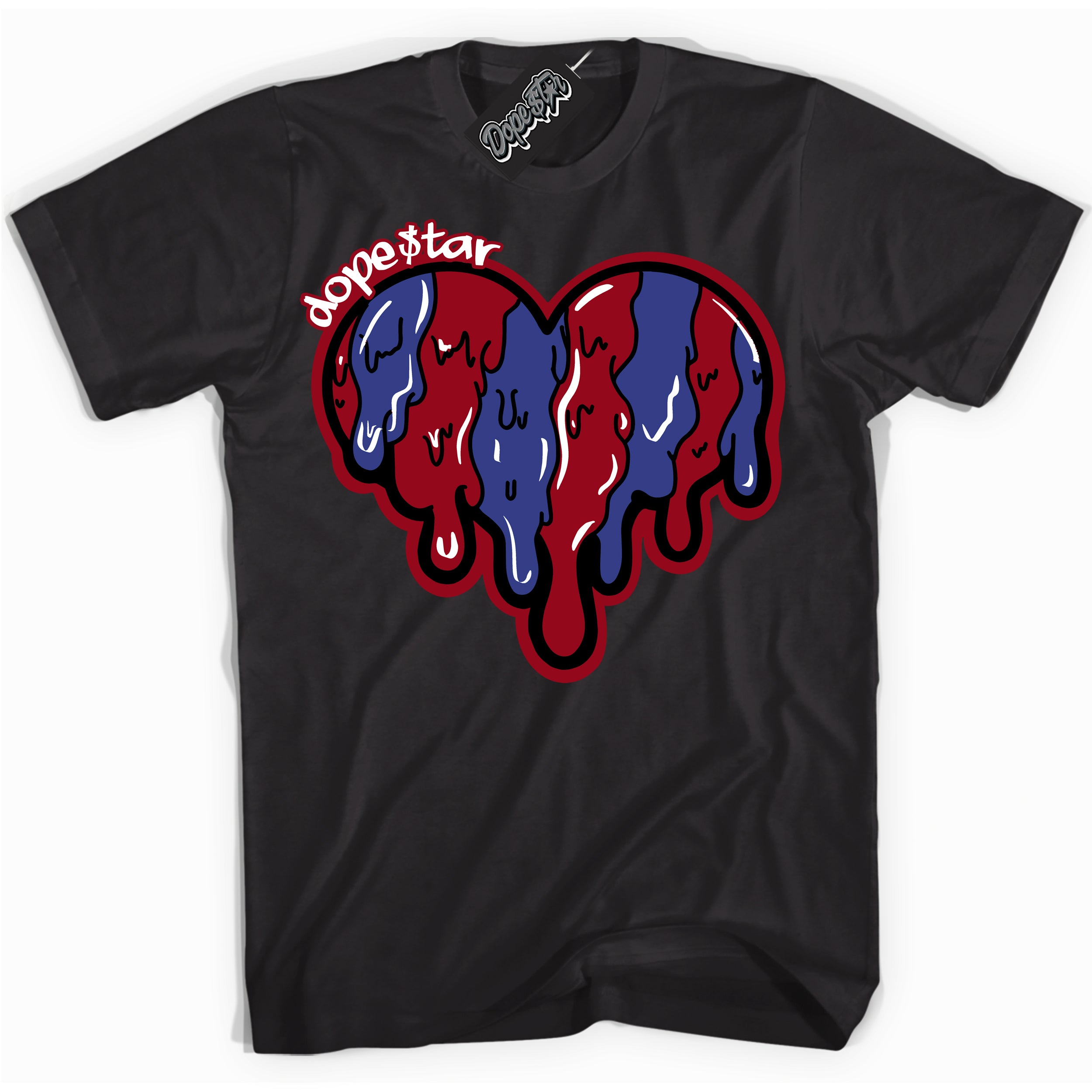 Cool Black Shirt with “ Melting Heart ” design that perfectly matches Playoffs 8s Sneakers.