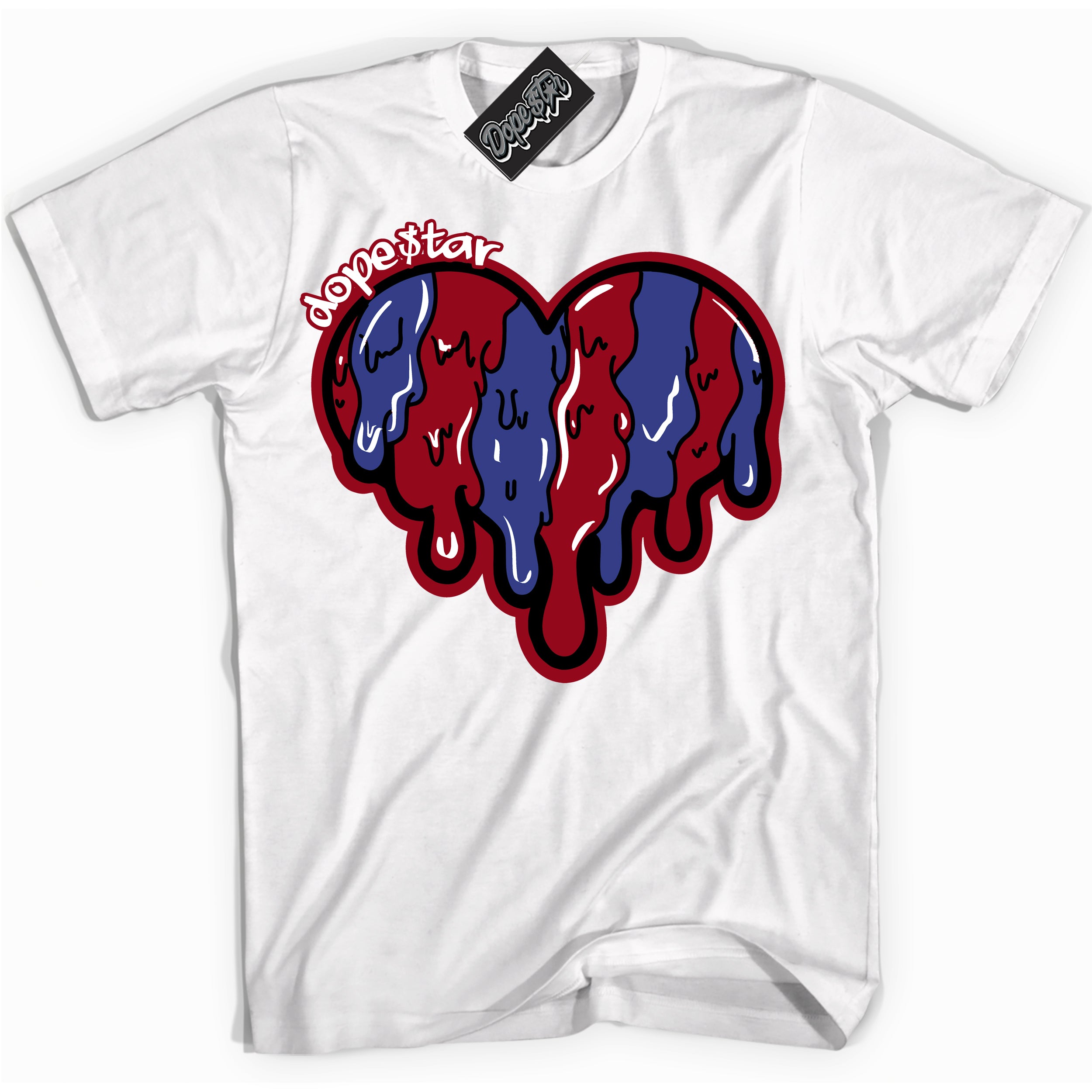Cool White Shirt with “ Melting Heart ” design that perfectly matches Playoffs 8s Sneakers.