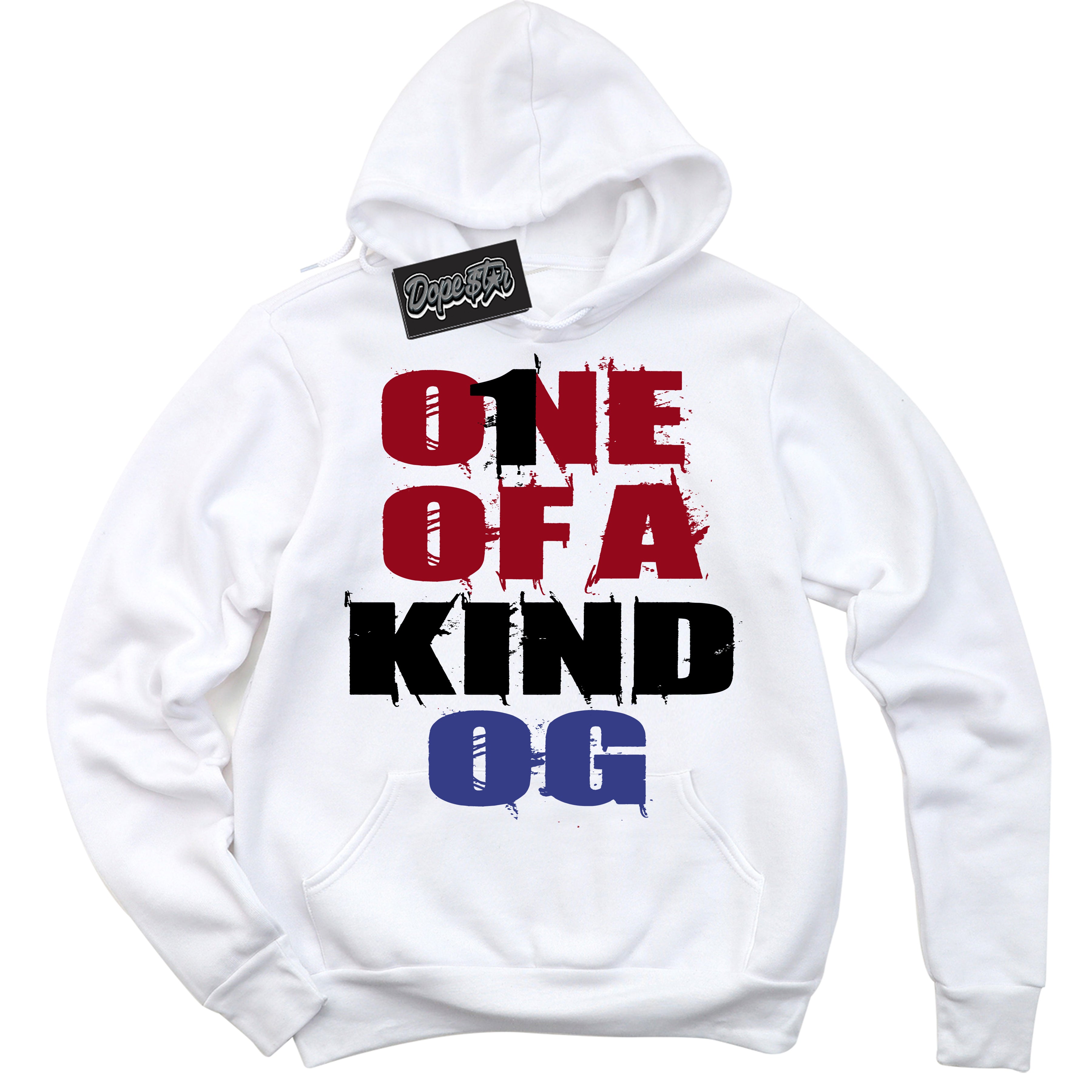 Cool White Hoodie with “ One Of A Kind ” design that Perfectly Matches Playoffs 8s Sneakers.