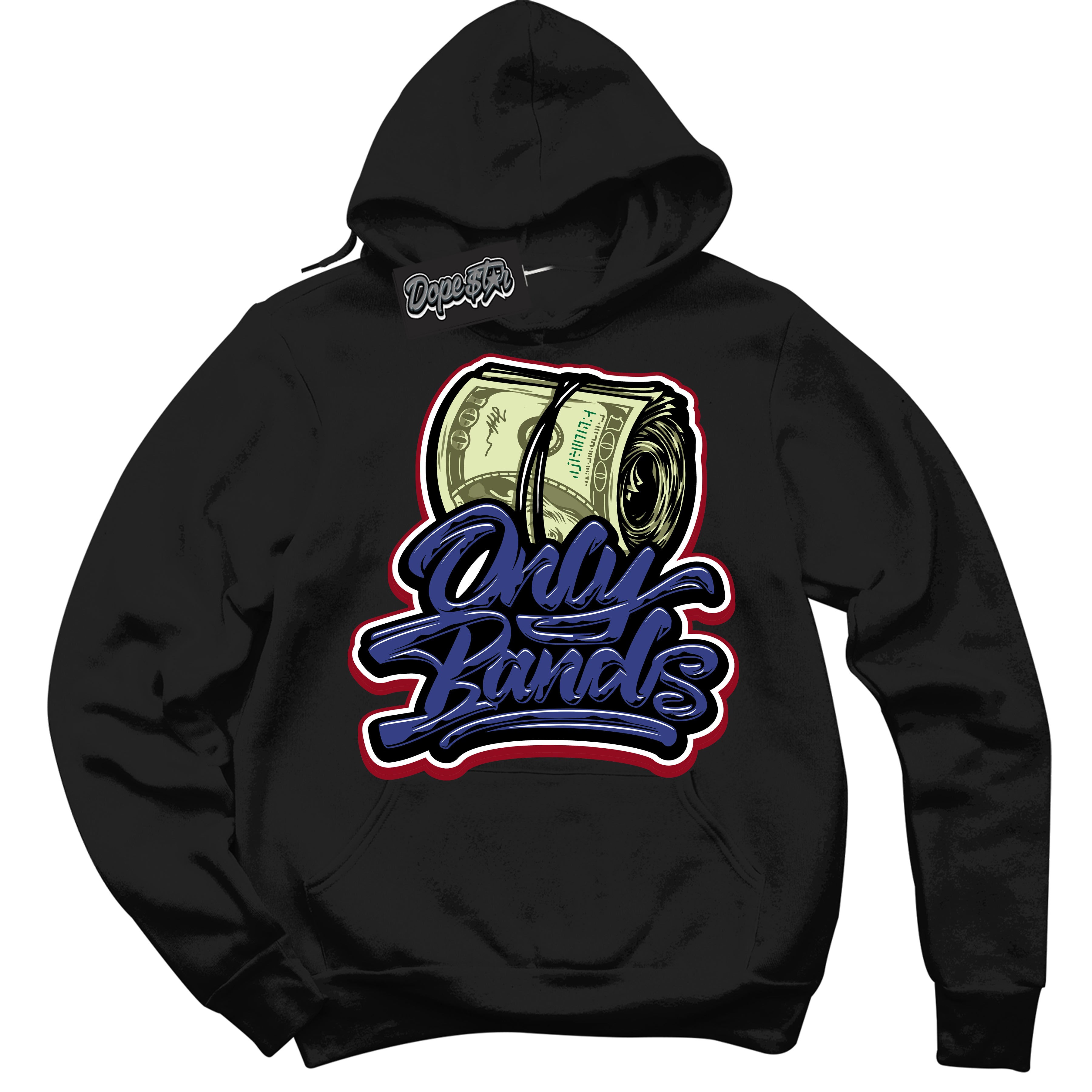 Cool Black Hoodie with “ Only Bands ” design that Perfectly Matches Playoffs 8s Sneakers.