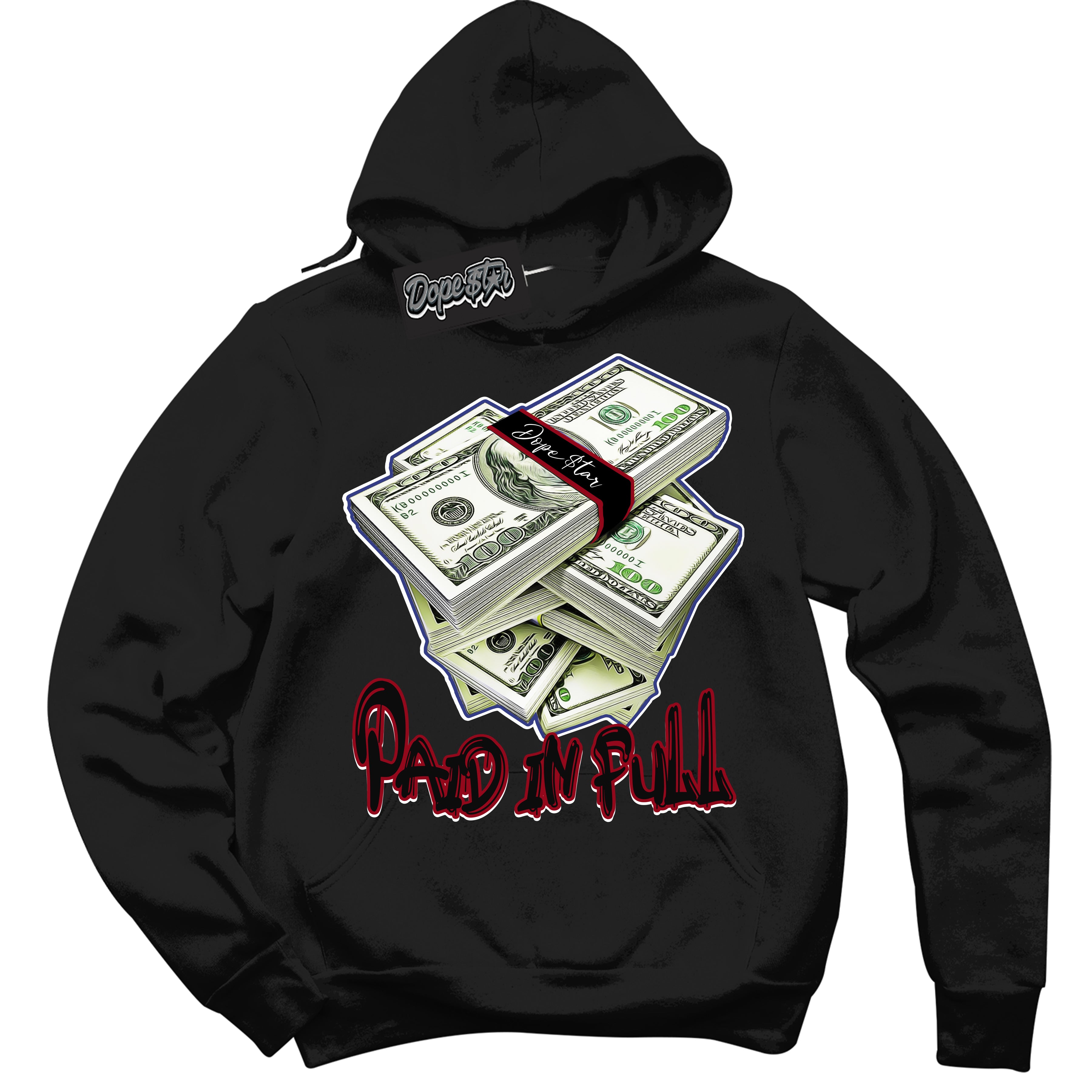 Cool Black Hoodie with “ Paid In Full ” design that Perfectly Matches Playoffs 8s Sneakers.
