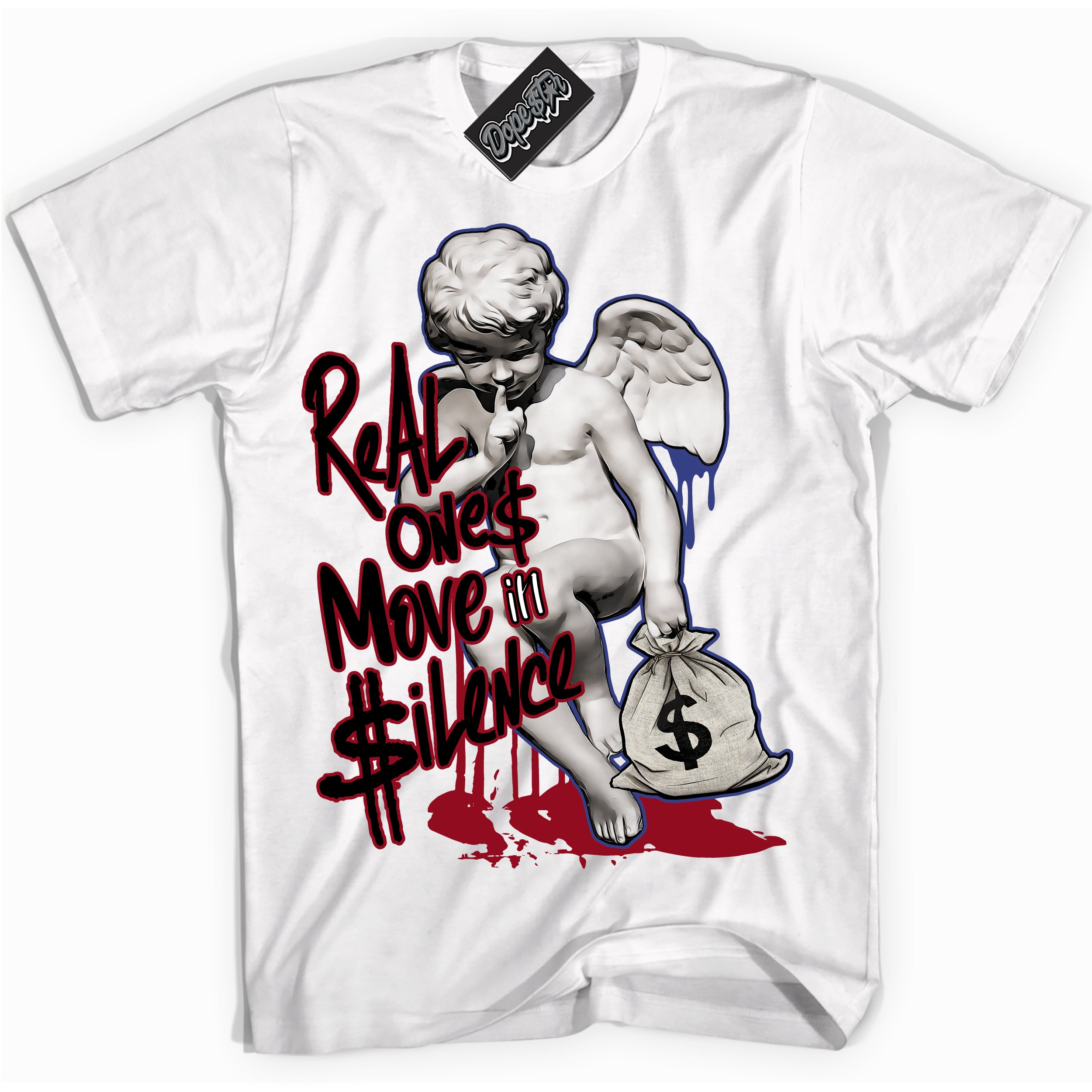 Cool White Shirt with “ Real Ones Cherub ” design that perfectly matches Playoffs 8s Sneakers.