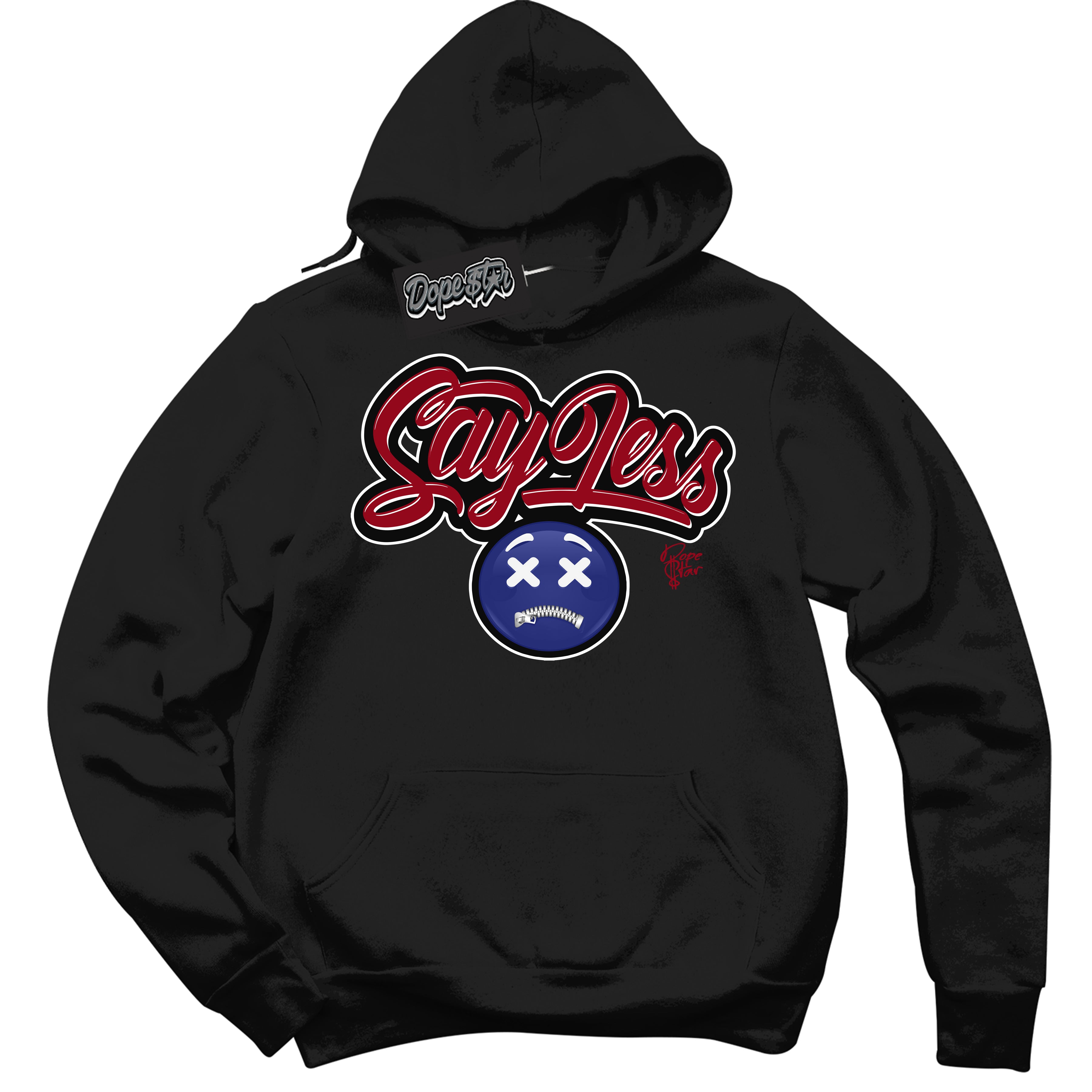 Cool Black Hoodie with “ Say Less ” design that Perfectly Matches Playoffs 8s Sneakers.